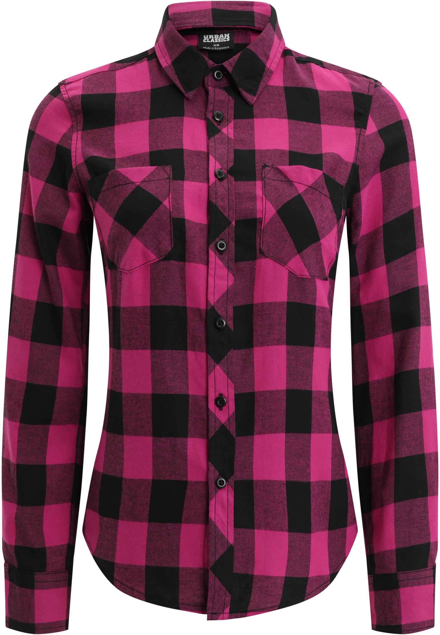 UC Ladies Camicia Turnup Checked Flanell wildviolet/black