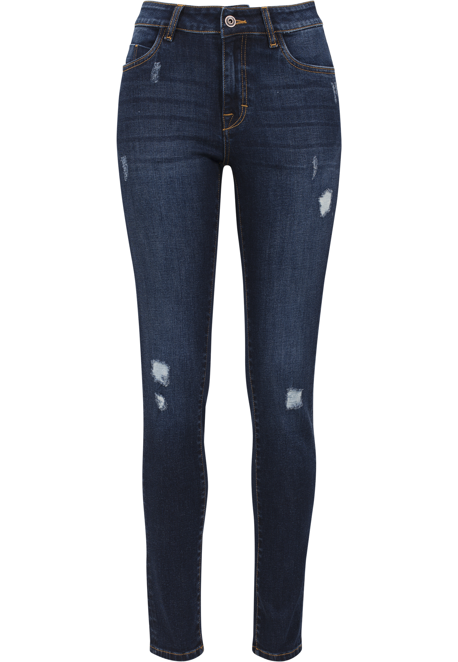 Urban Classics Ladies Ripped Denim Pants Damen Hose darkblue TB1362-00800 Jeans 