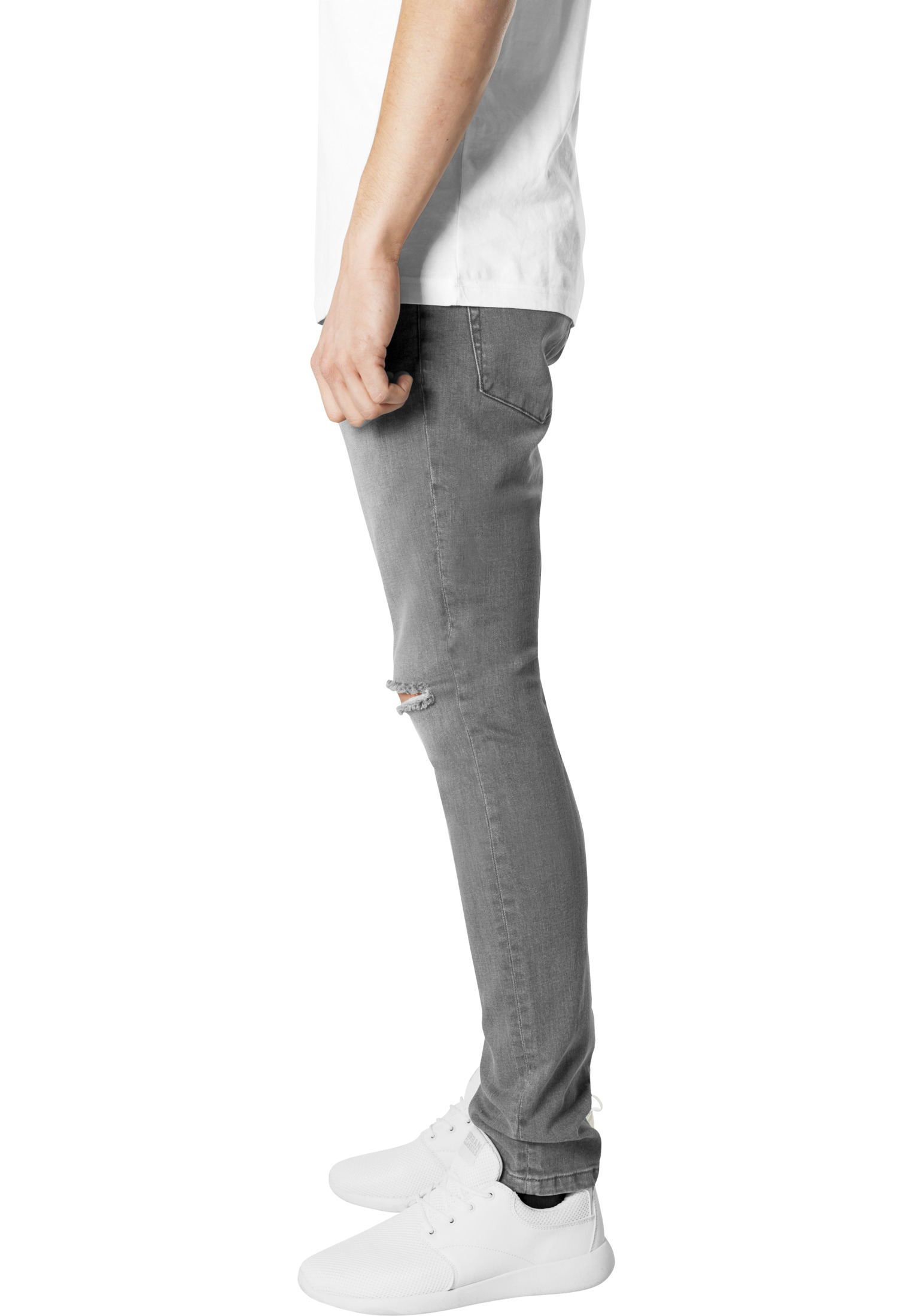 Slim Fit Knee Cut Denim Pants-TB1652
