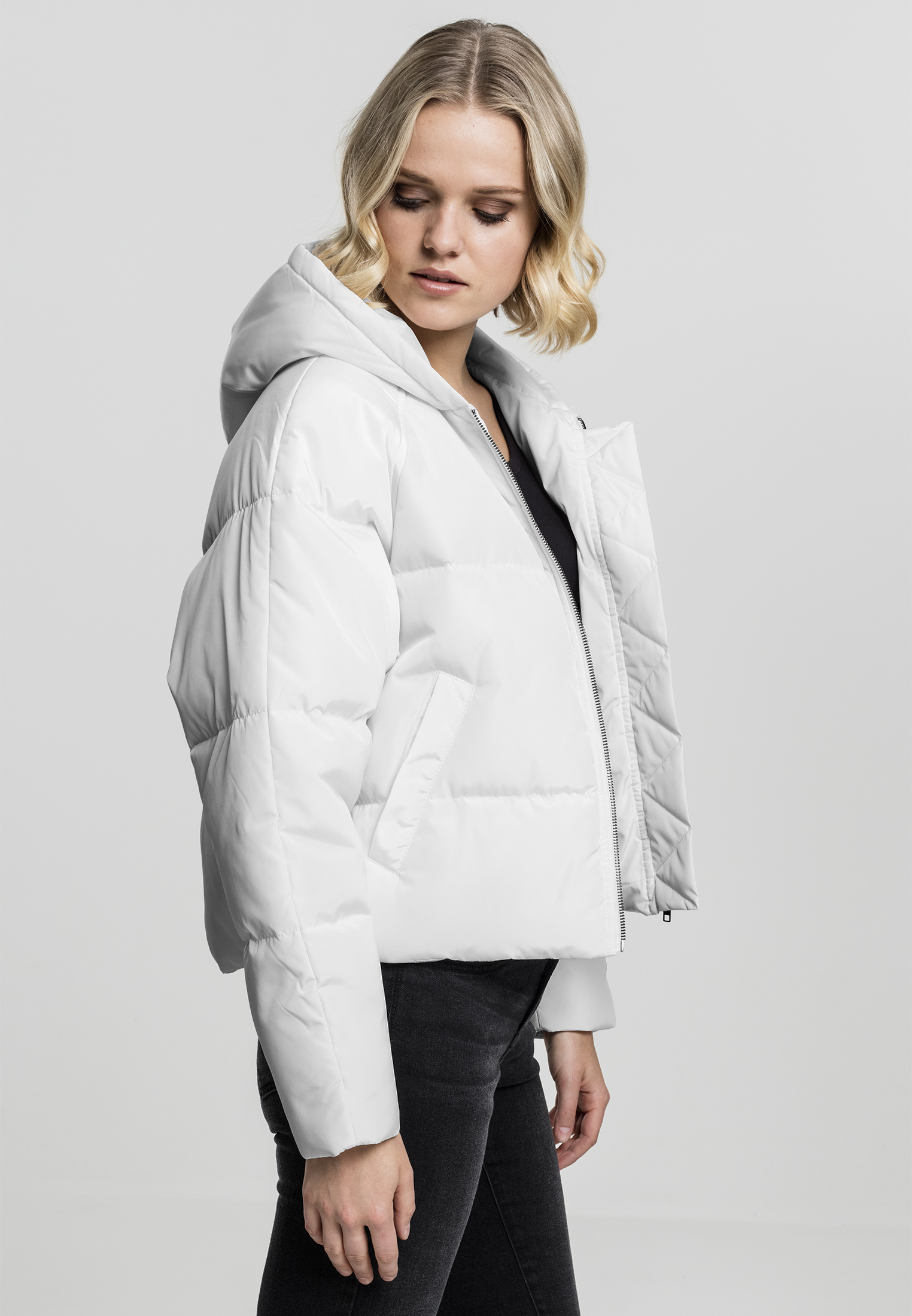 Urban Classics Ladies Hooded Puffer Jacket Giacca Donna
