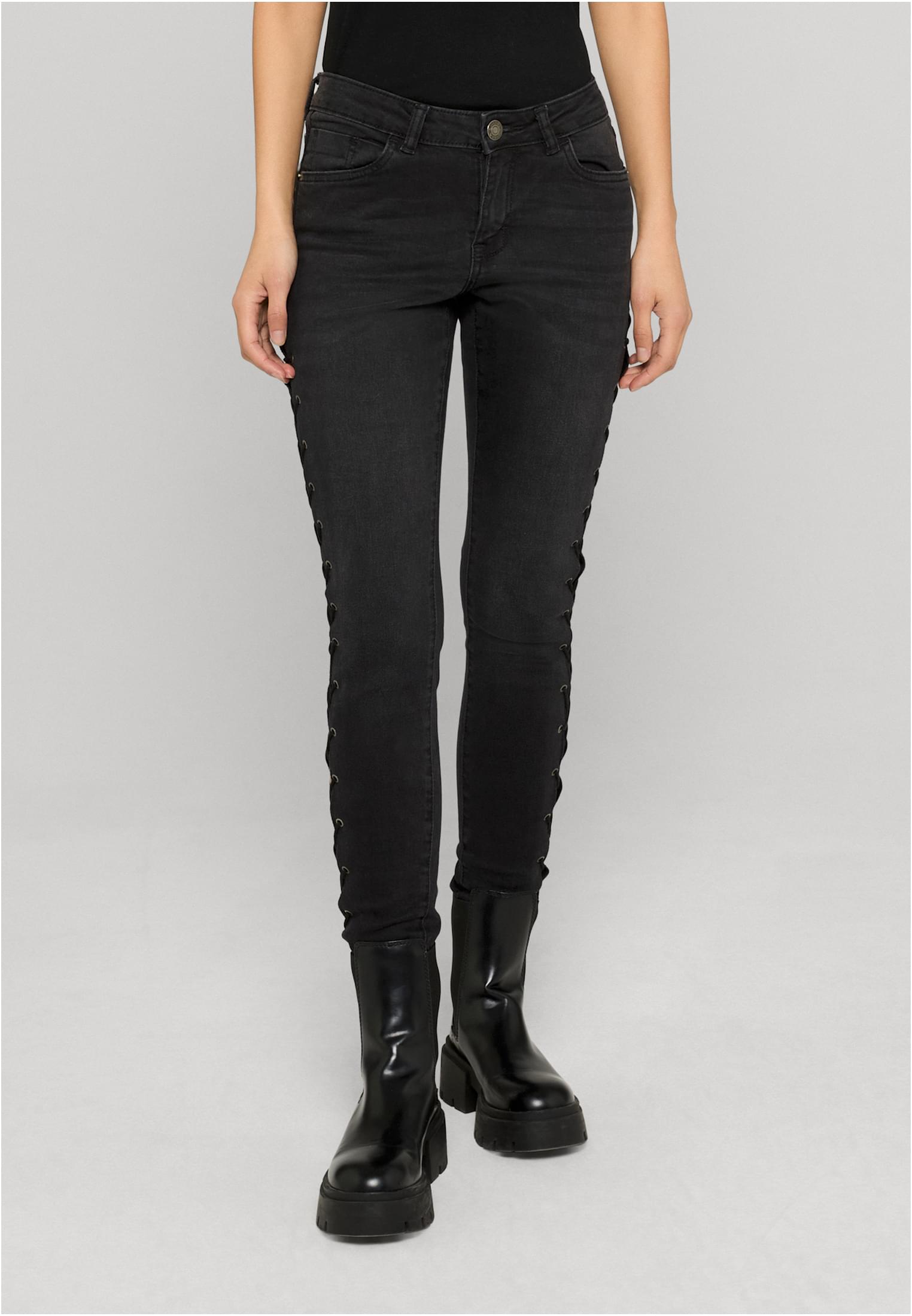 Urban Classics Pantaloni Lace Up Skinny washed