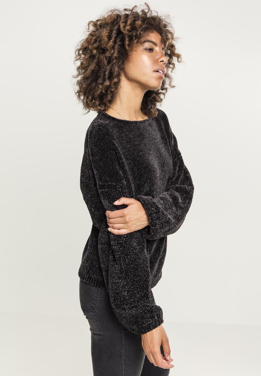 Oversize Chenille Sweater schwarz Urban Classics Ladies