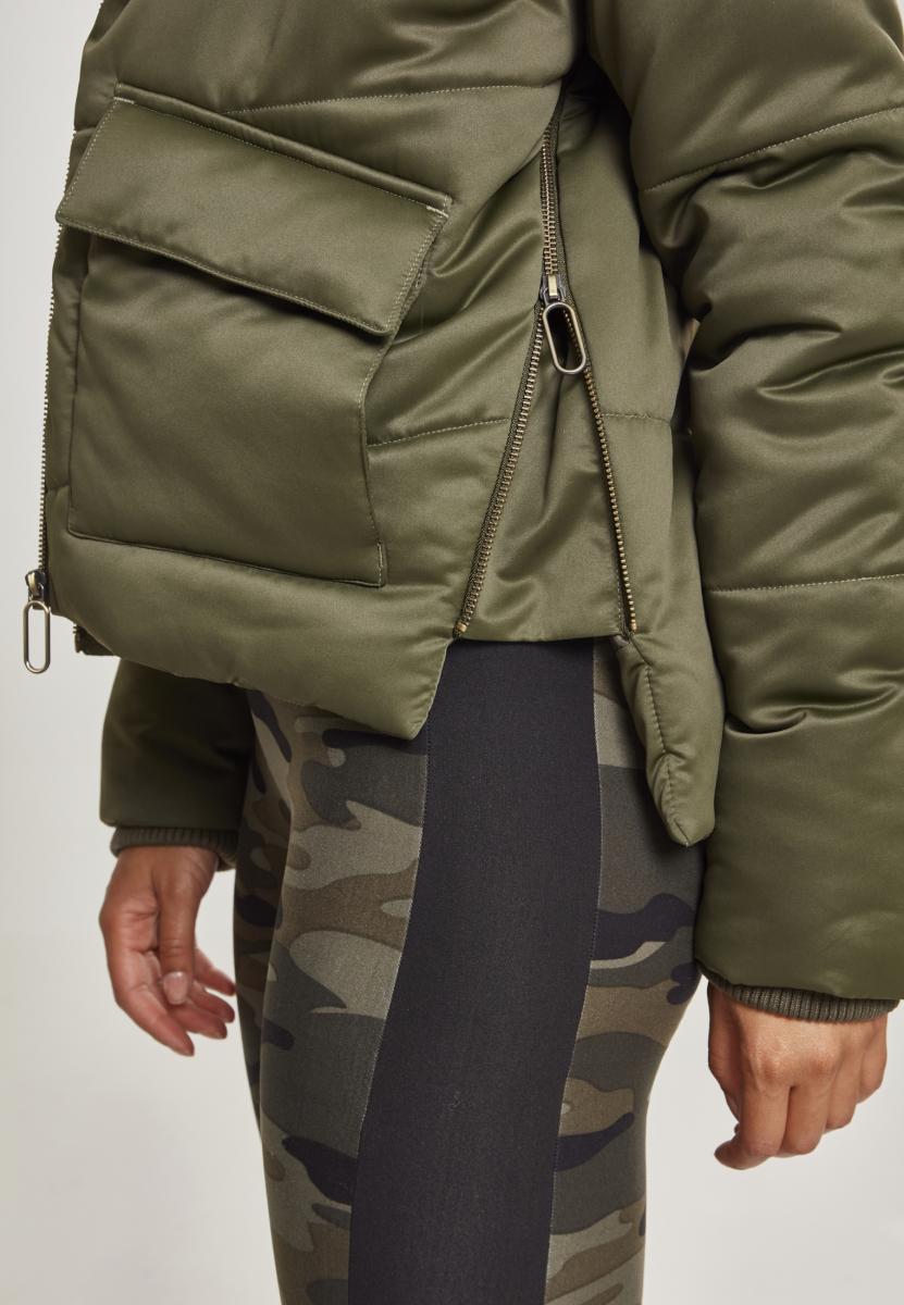 Urban Classics Giacca Sherpa Hooded darkolive/darksand