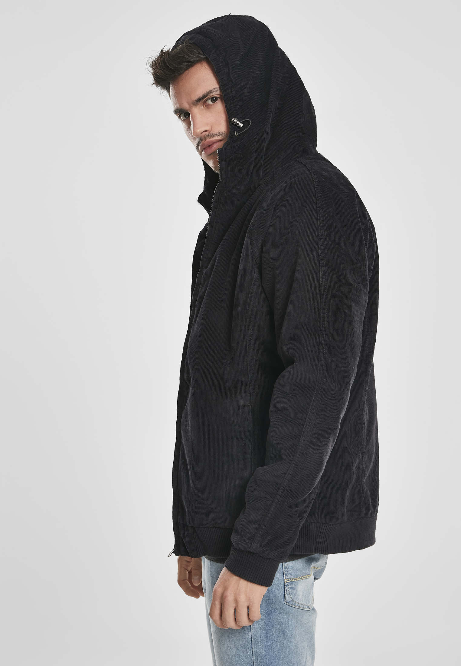 cord hooded jacket