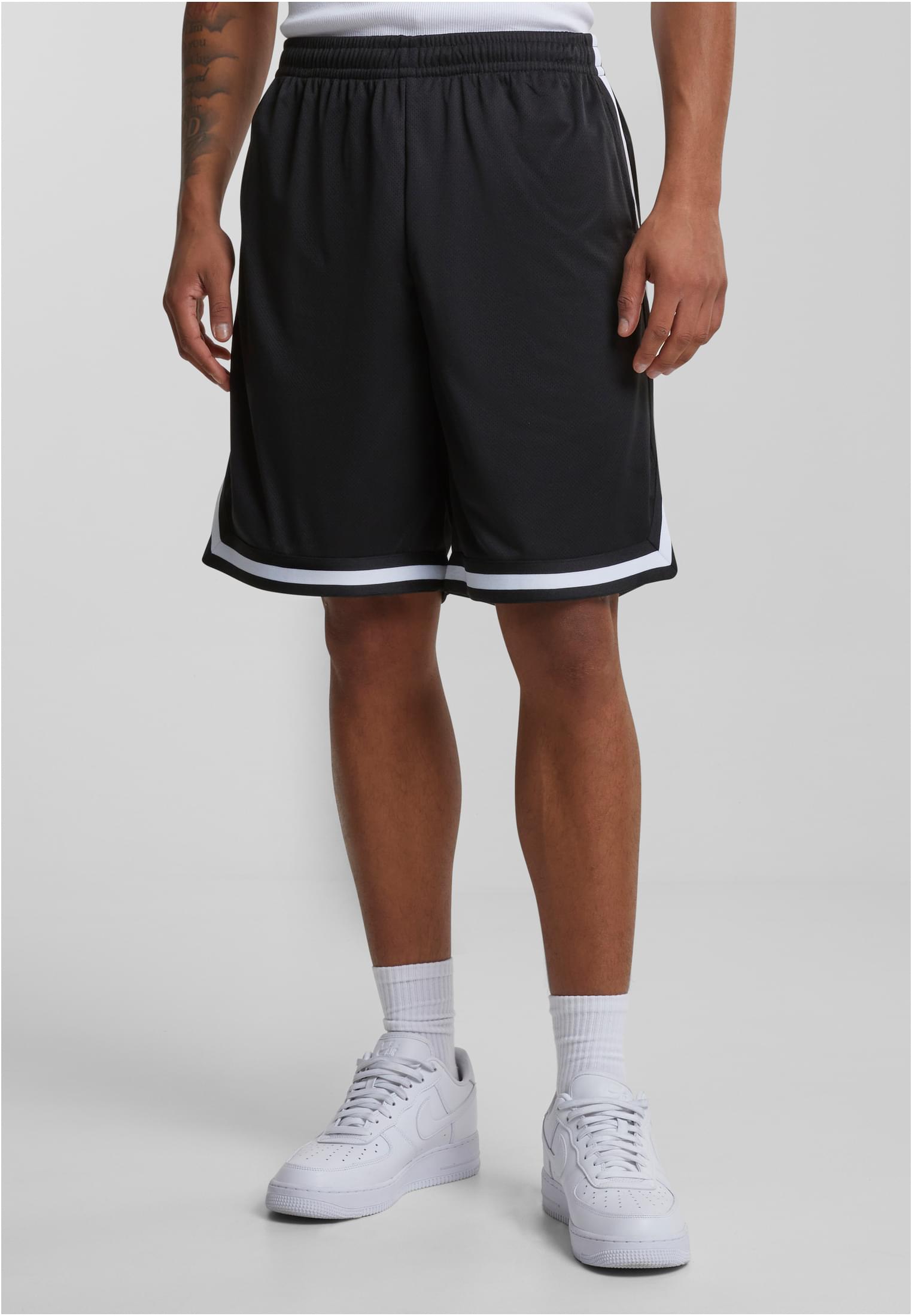 UC Men Pantaloncini Stripes Mesh blkblkwht