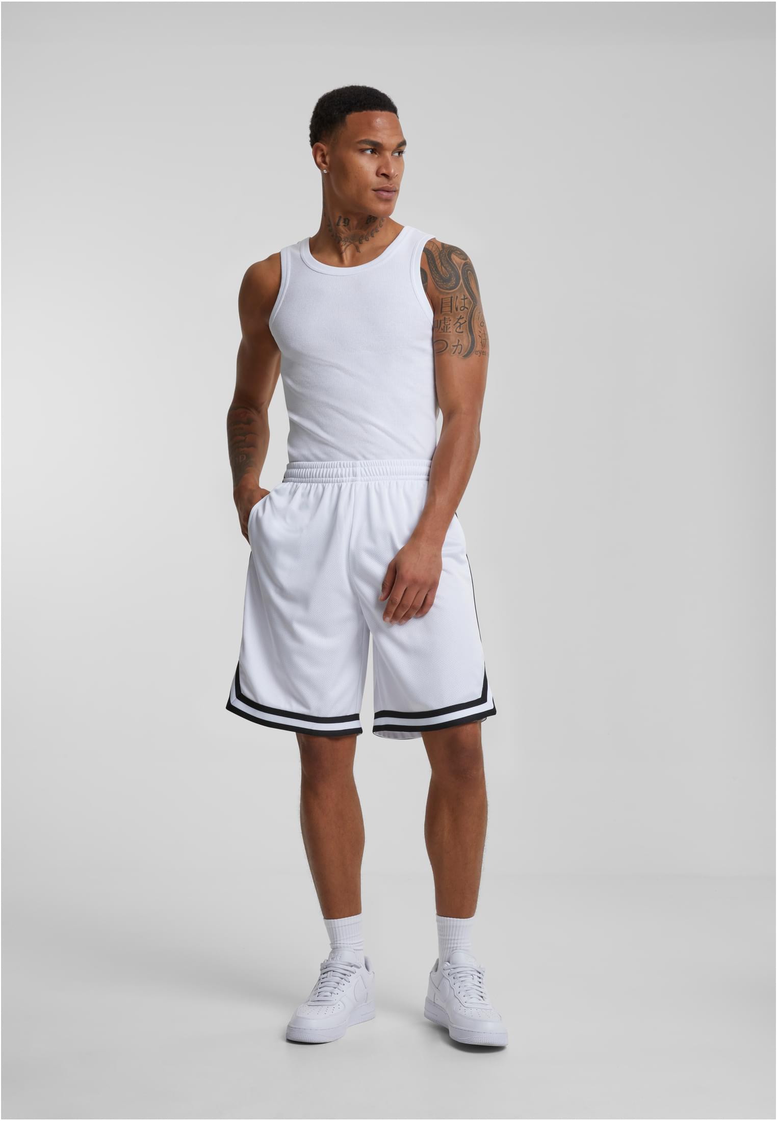 UC Men Pantaloncini Stripes Mesh whtblkwht