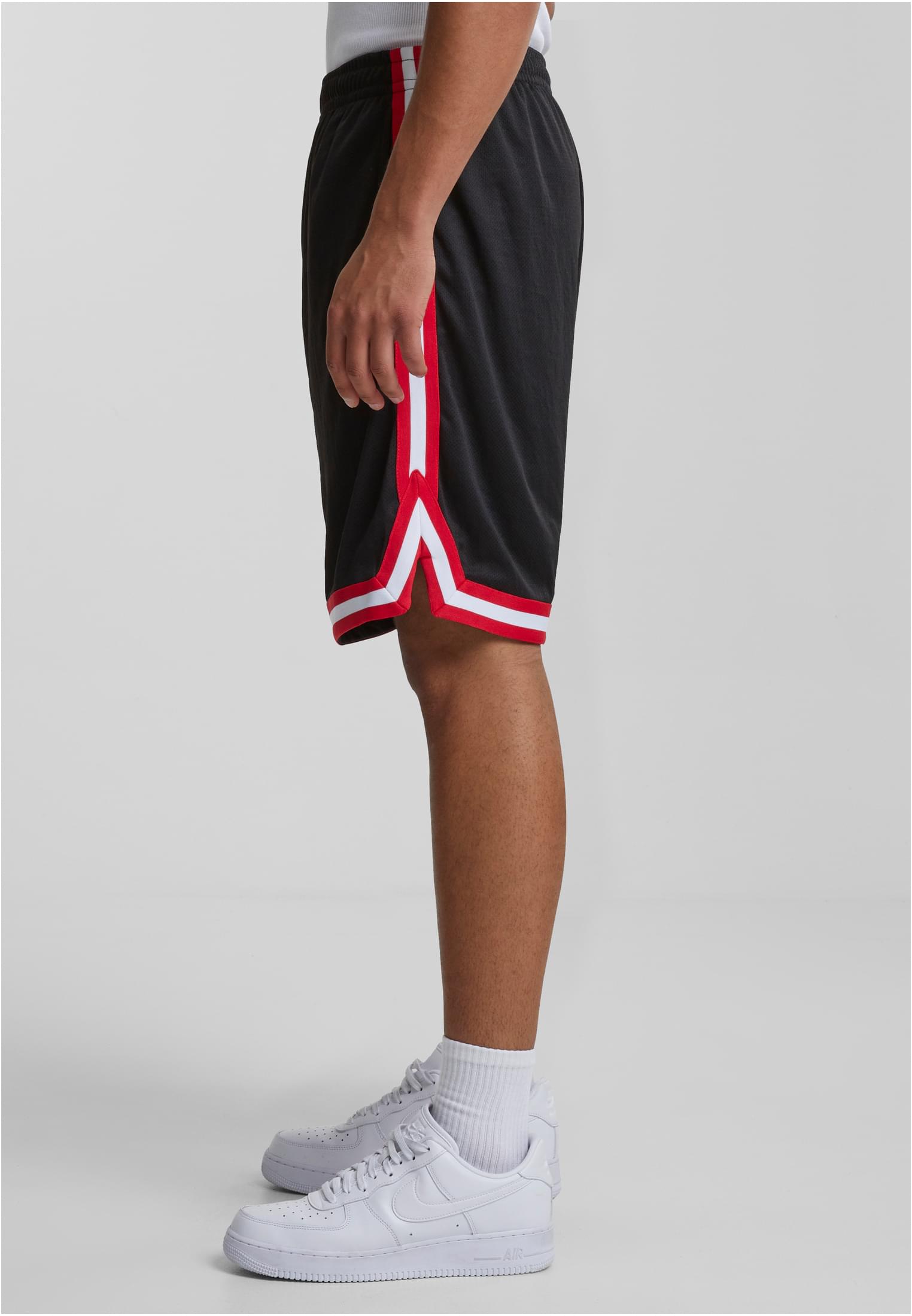 UC Men Pantaloncini Stripes Mesh blkredwht