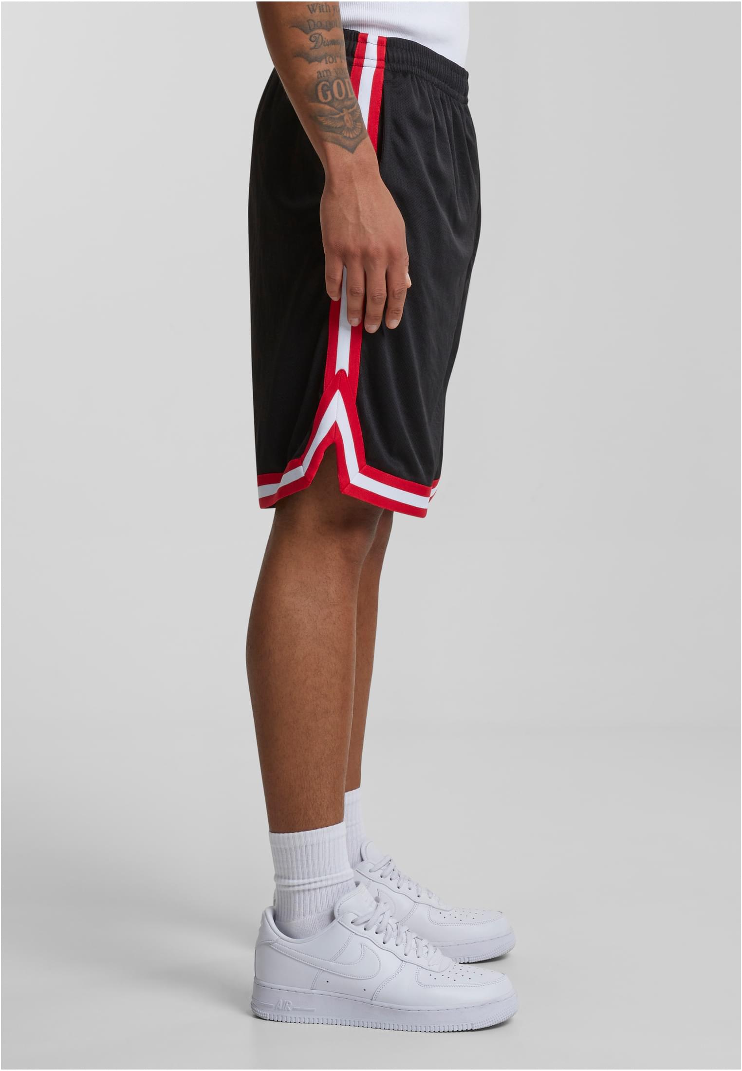 UC Men Pantaloncini Stripes Mesh blkredwht