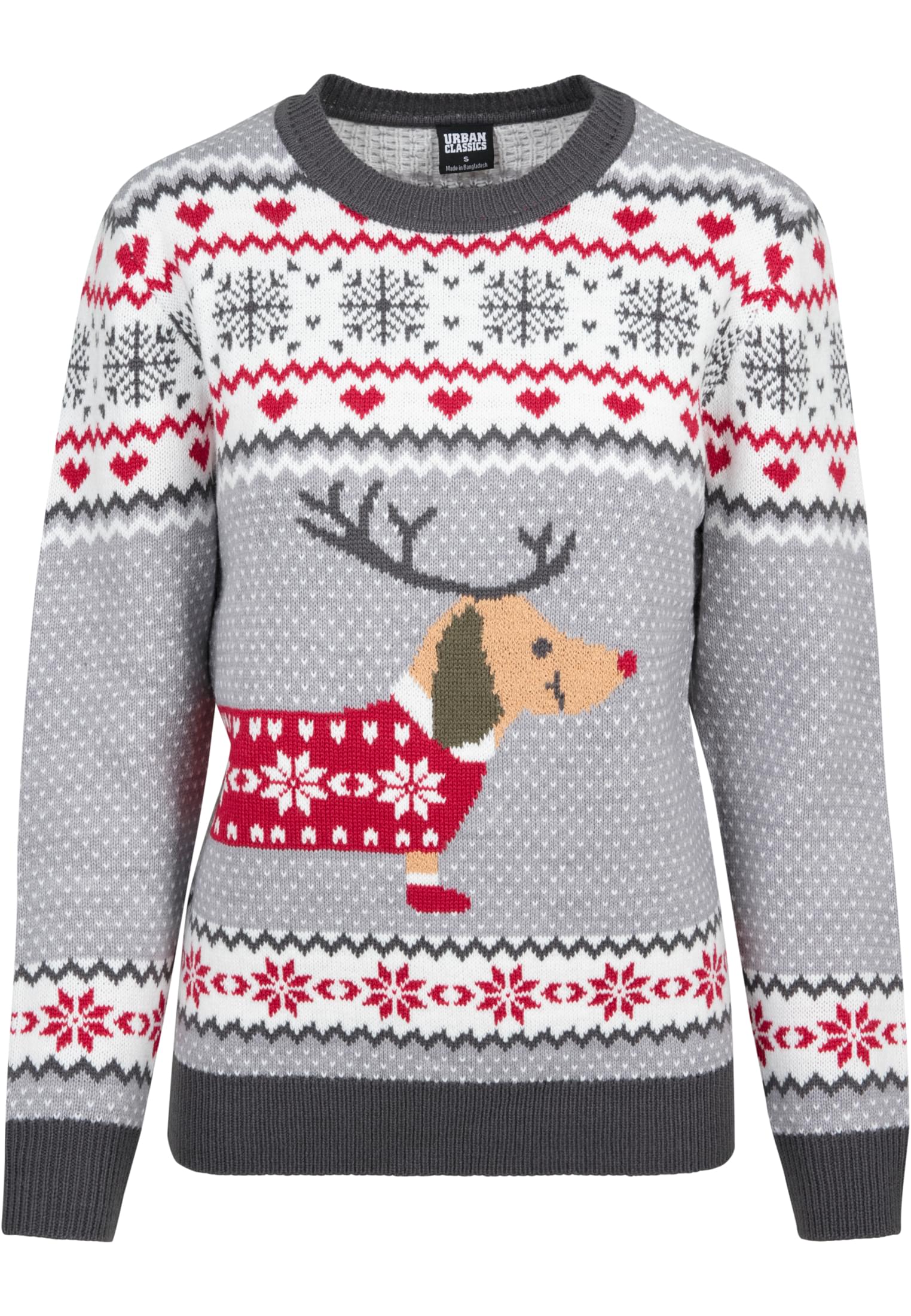 UC Ladies Maglione Sausage Dog Christmas grey/white/red/darkgrey