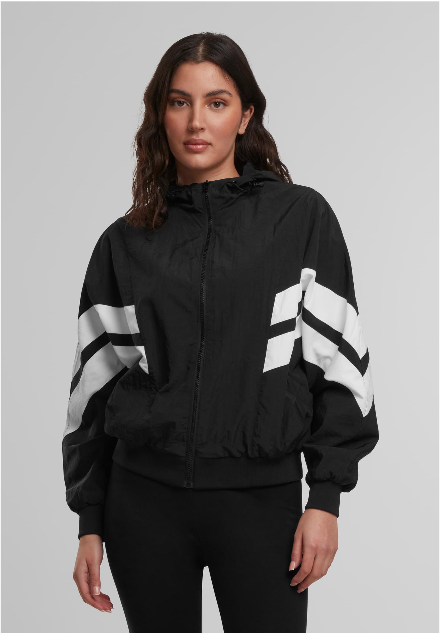Urban Classics Giacca Crinkle Batwing blk/wht