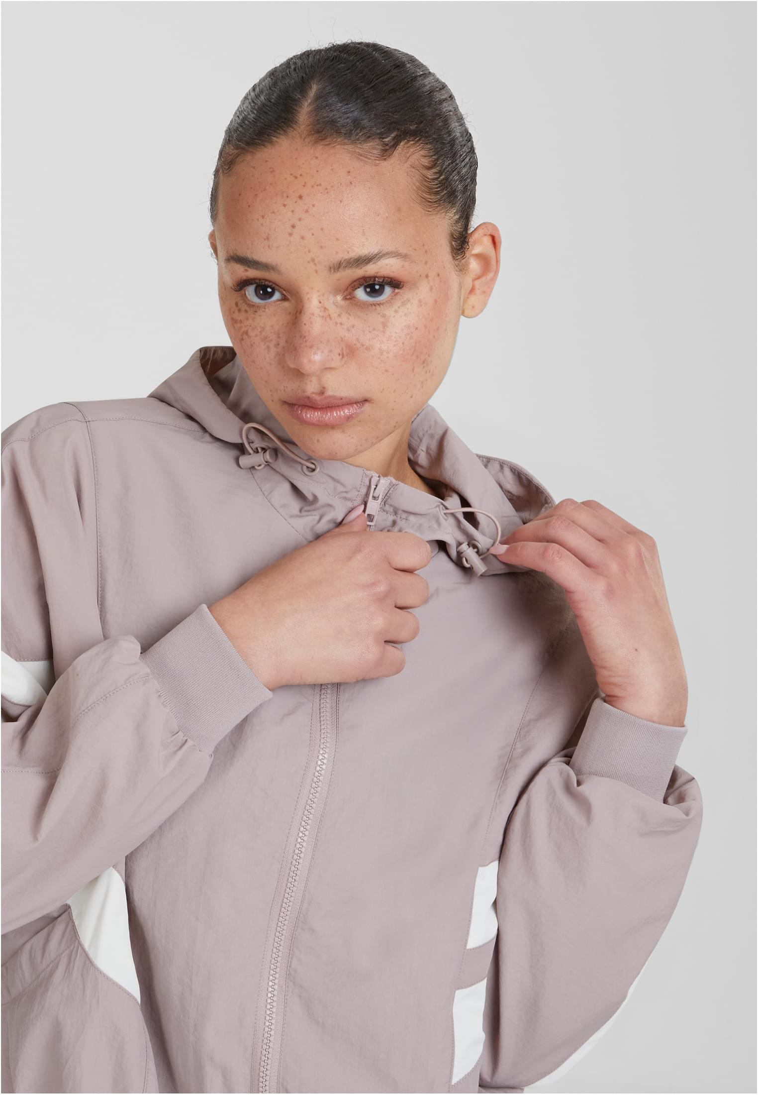 UC Ladies Giacca Crinkle Batwing duskrose/whitesand