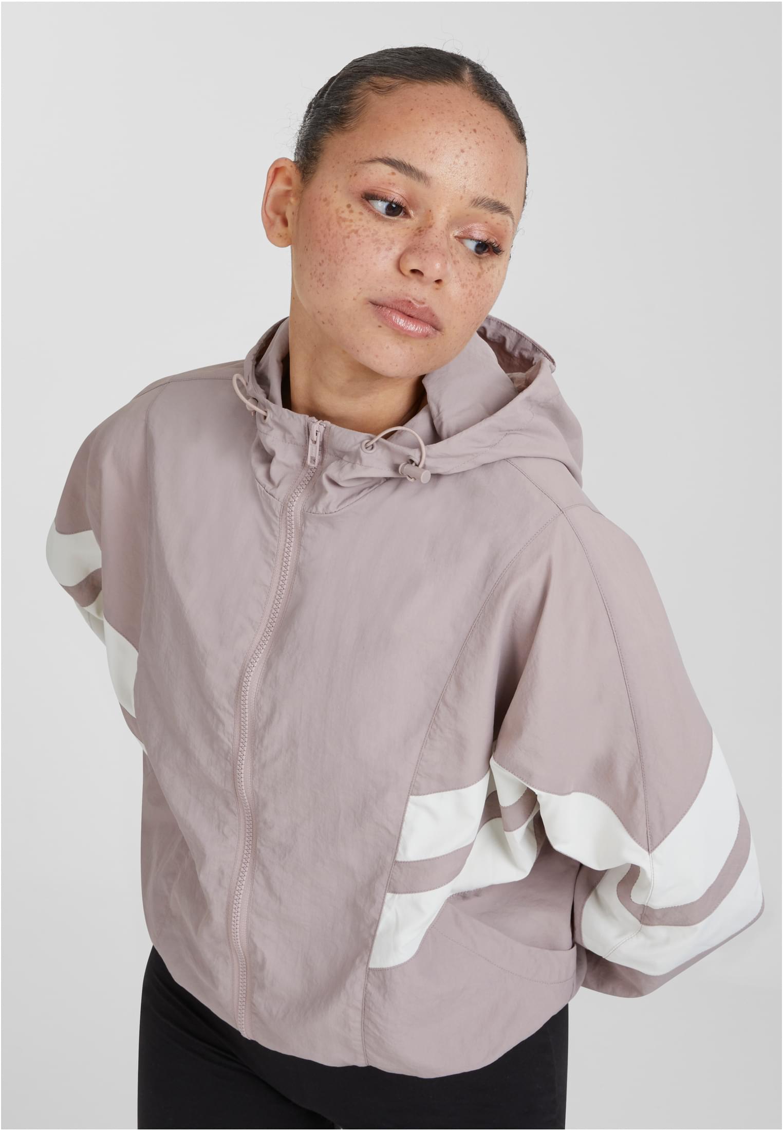 UC Ladies Giacca Crinkle Batwing duskrose/whitesand
