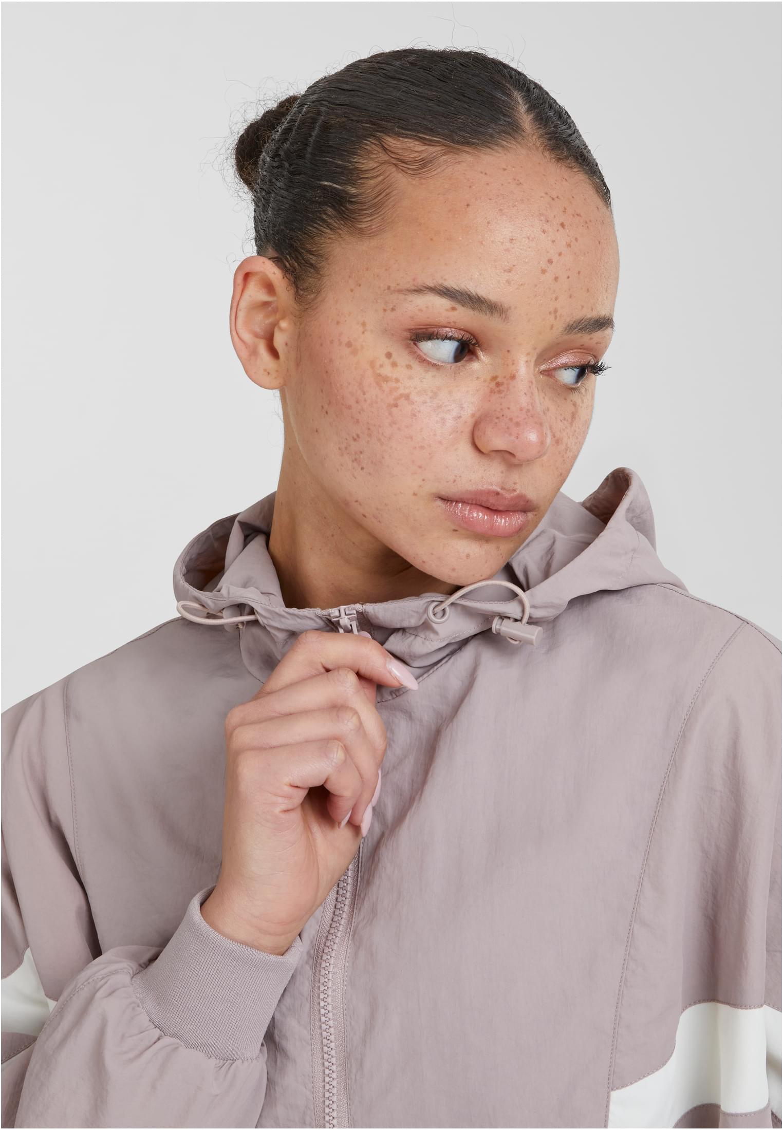 UC Ladies Giacca Crinkle Batwing duskrose/whitesand