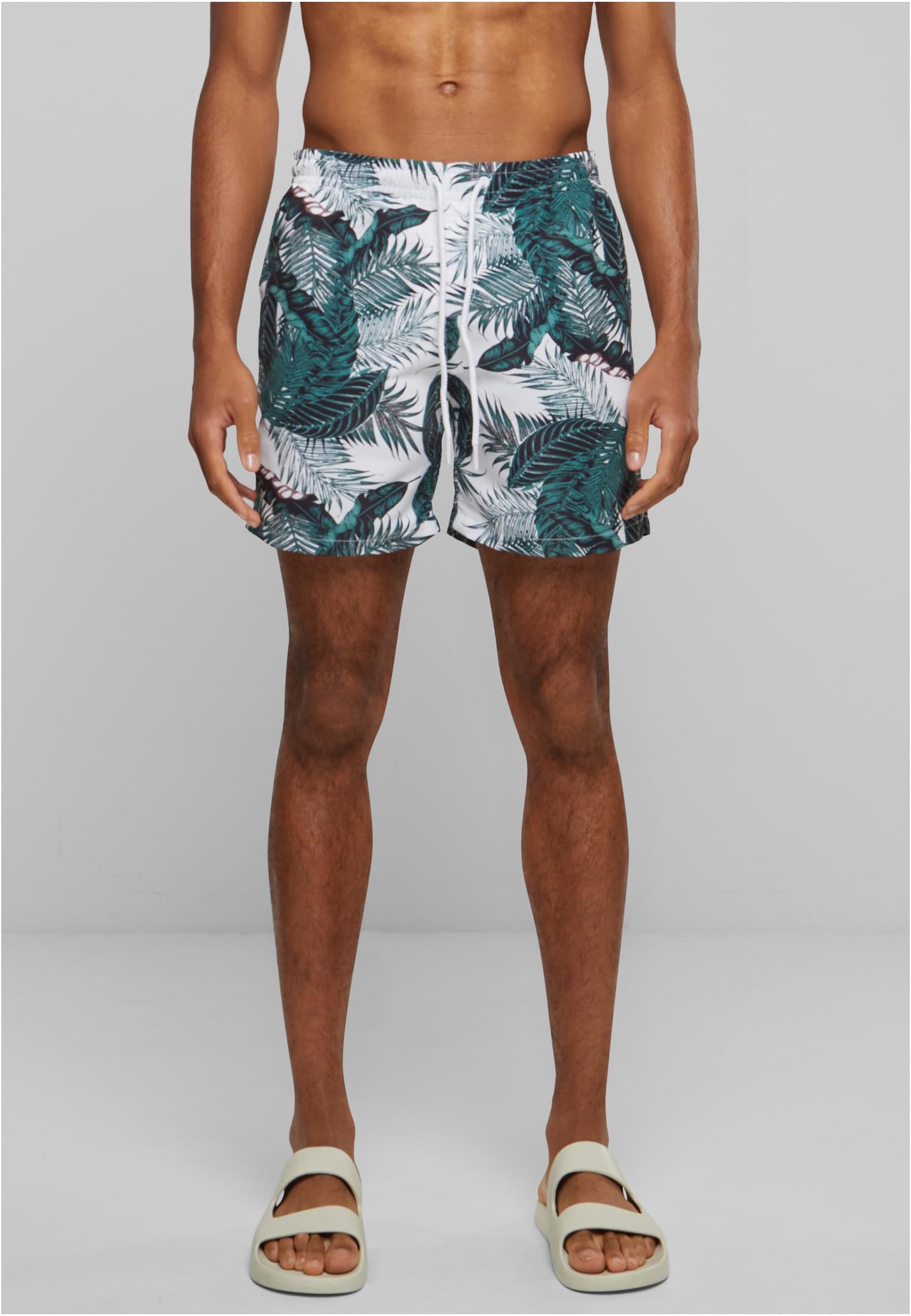 Urban Classics Pantaloncini Pattern�Swim palm leaves