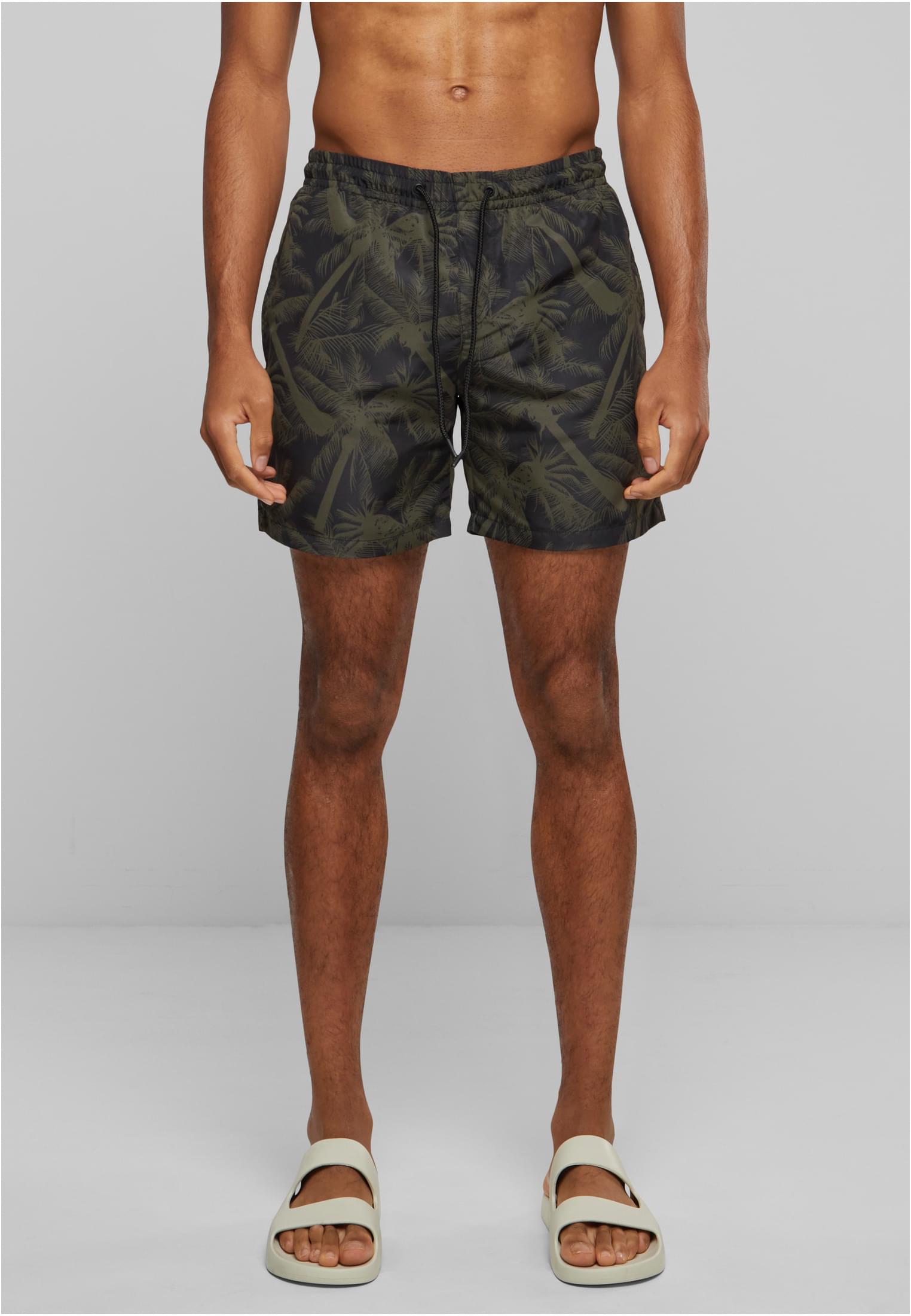 UC Men Pantaloncini Pattern�Swim palm/olive
