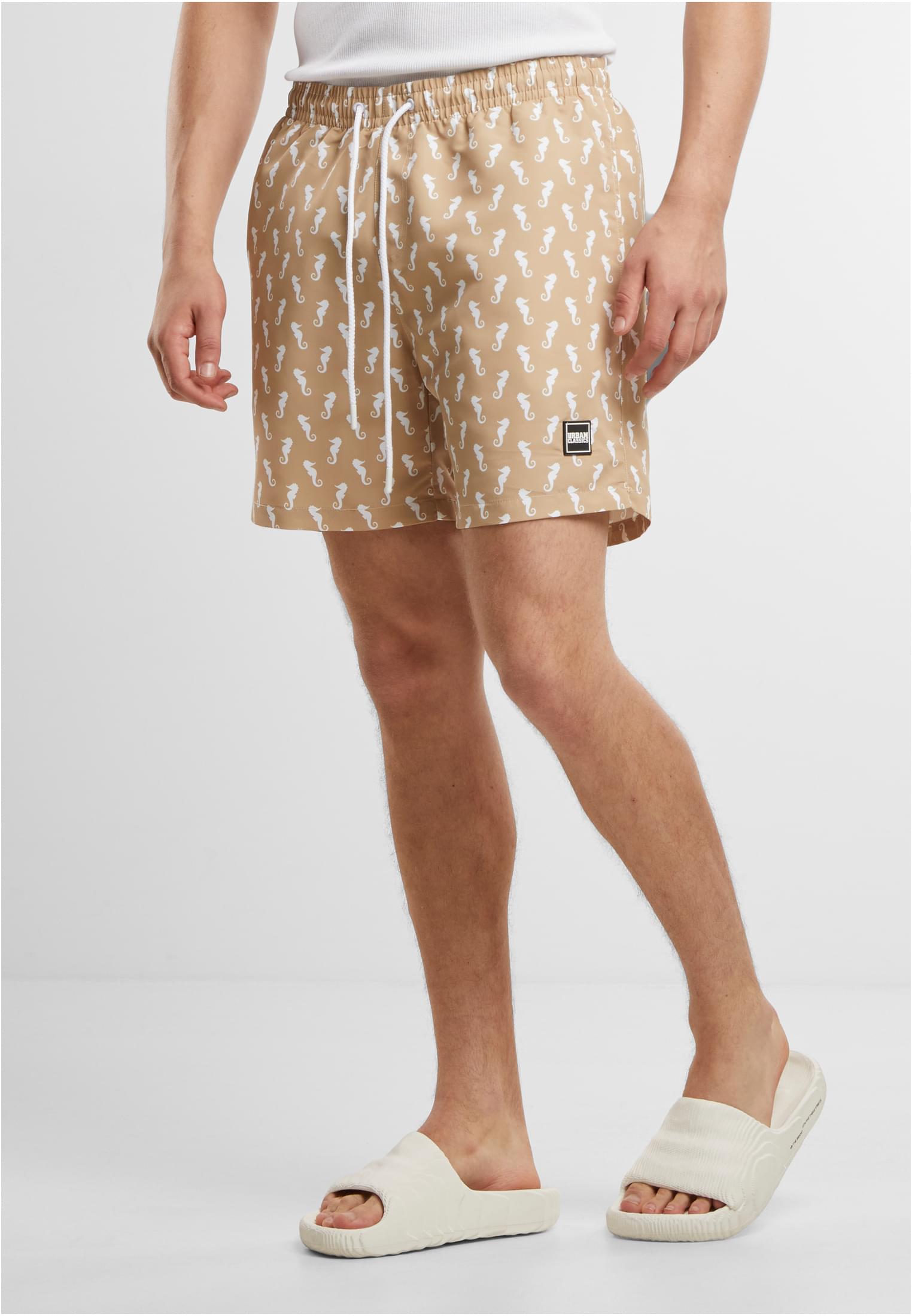 Urban Classics Pantaloncini Pattern�Swim beigeseahorse