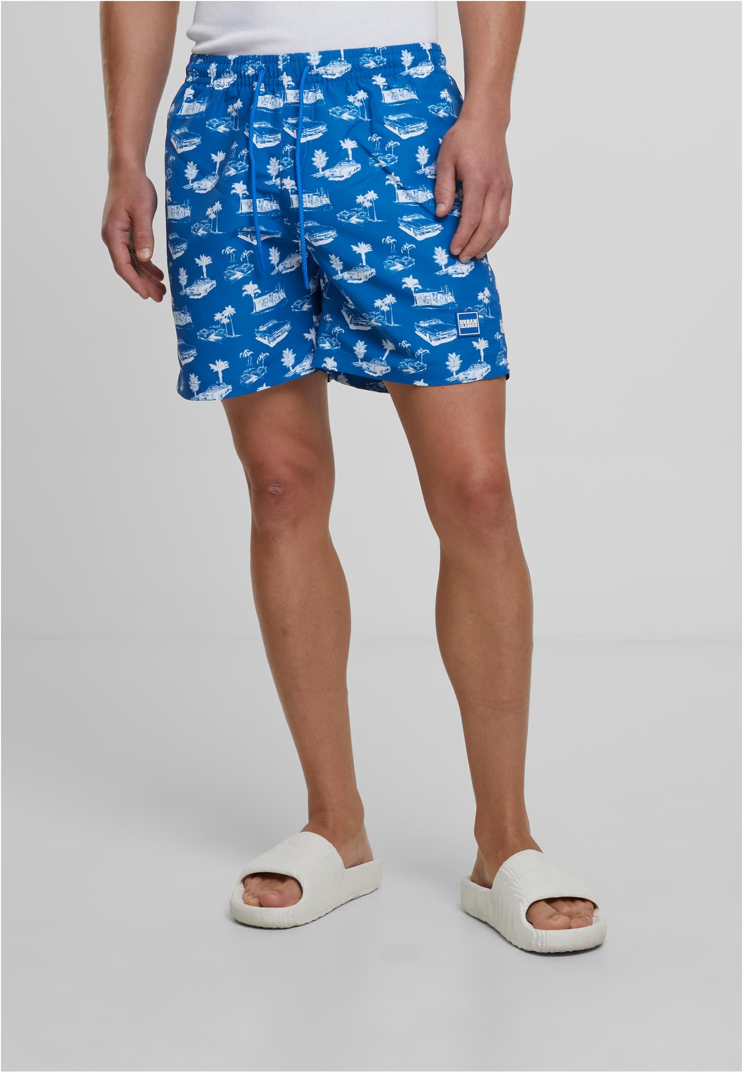 UC Men Pantaloncini Pattern�Swim brightblue/white