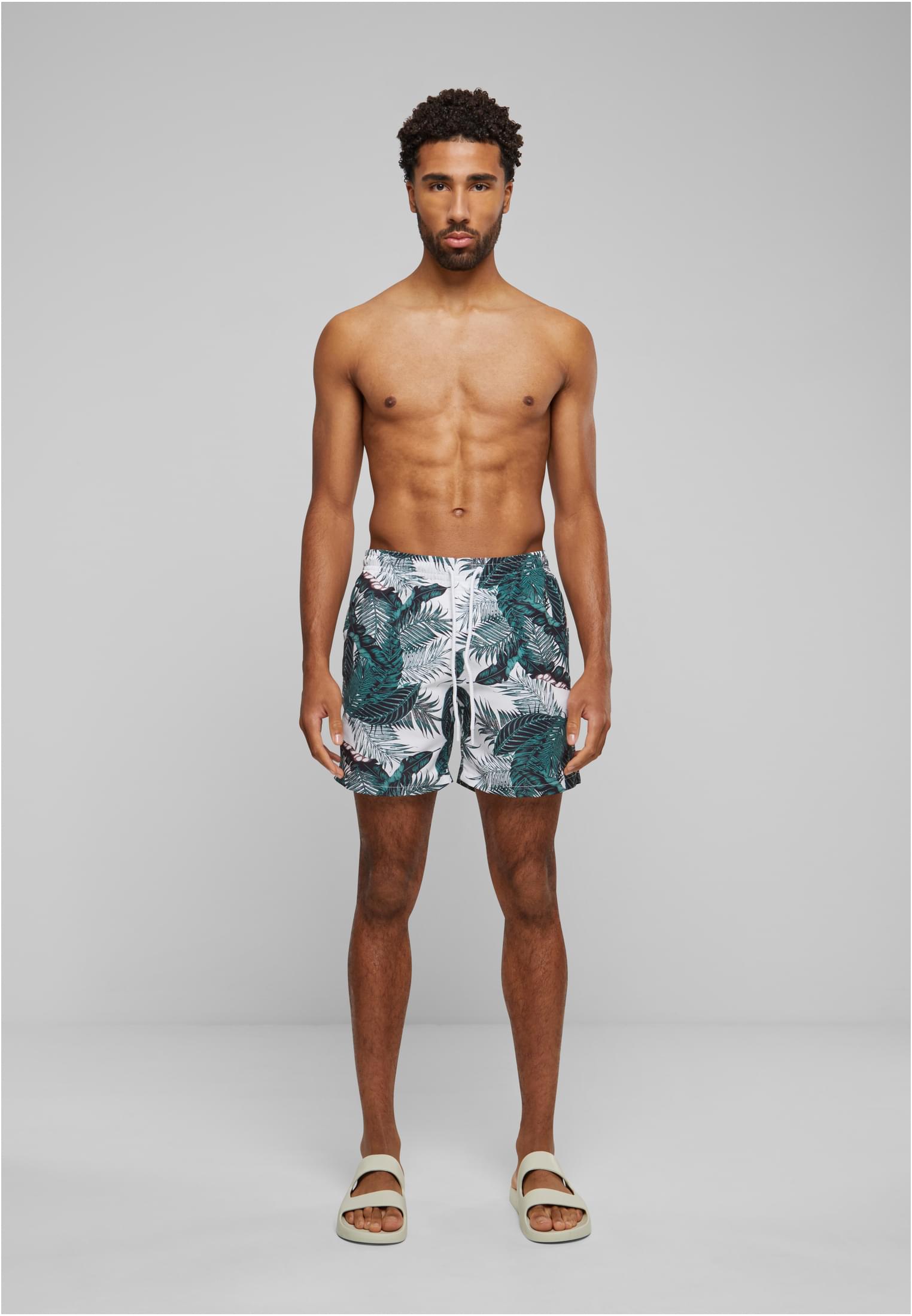 Urban Classics Pantaloncini Pattern�Swim palm leaves