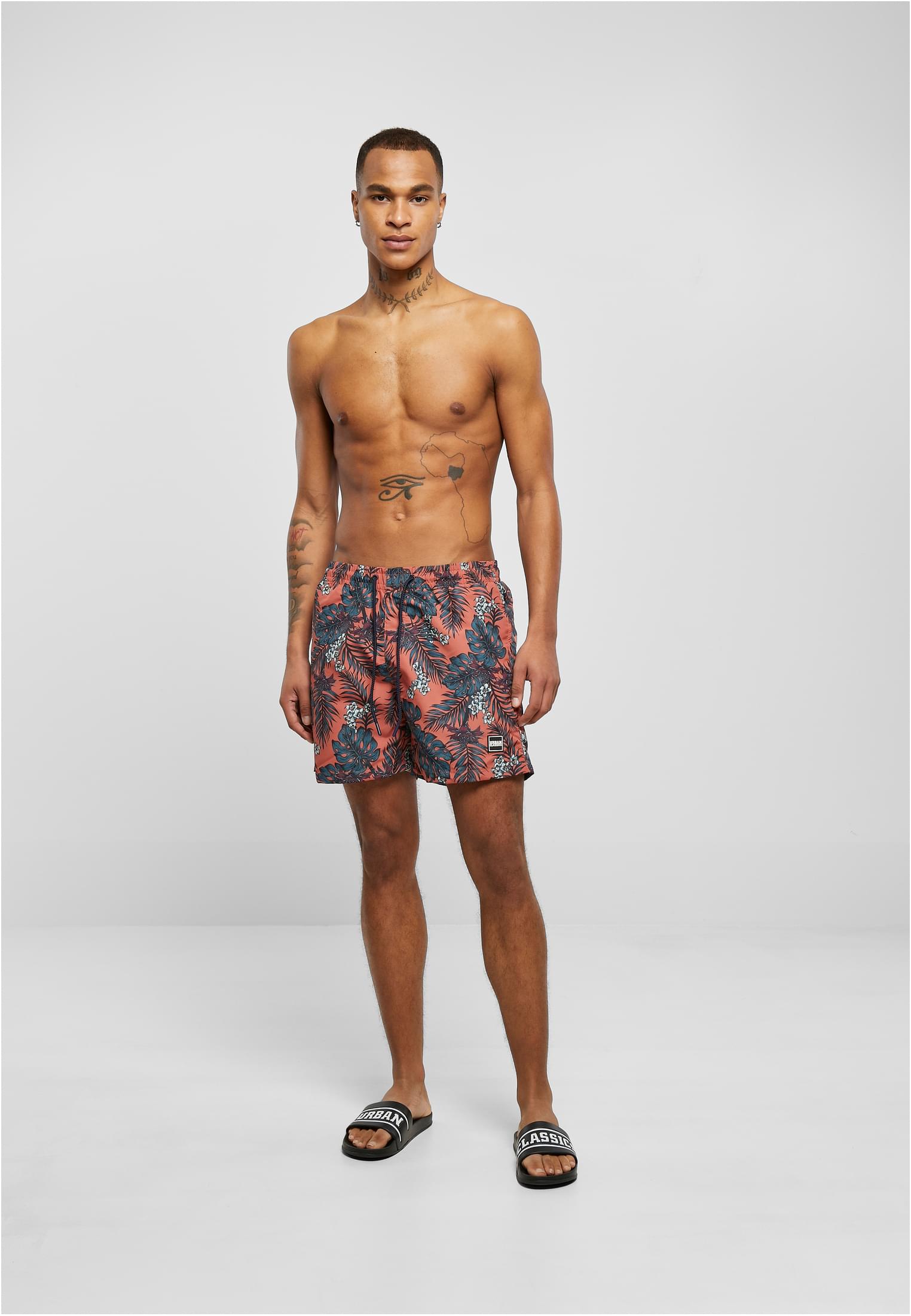 UC Men Pantaloncini Pattern�Swim dark tropical aop