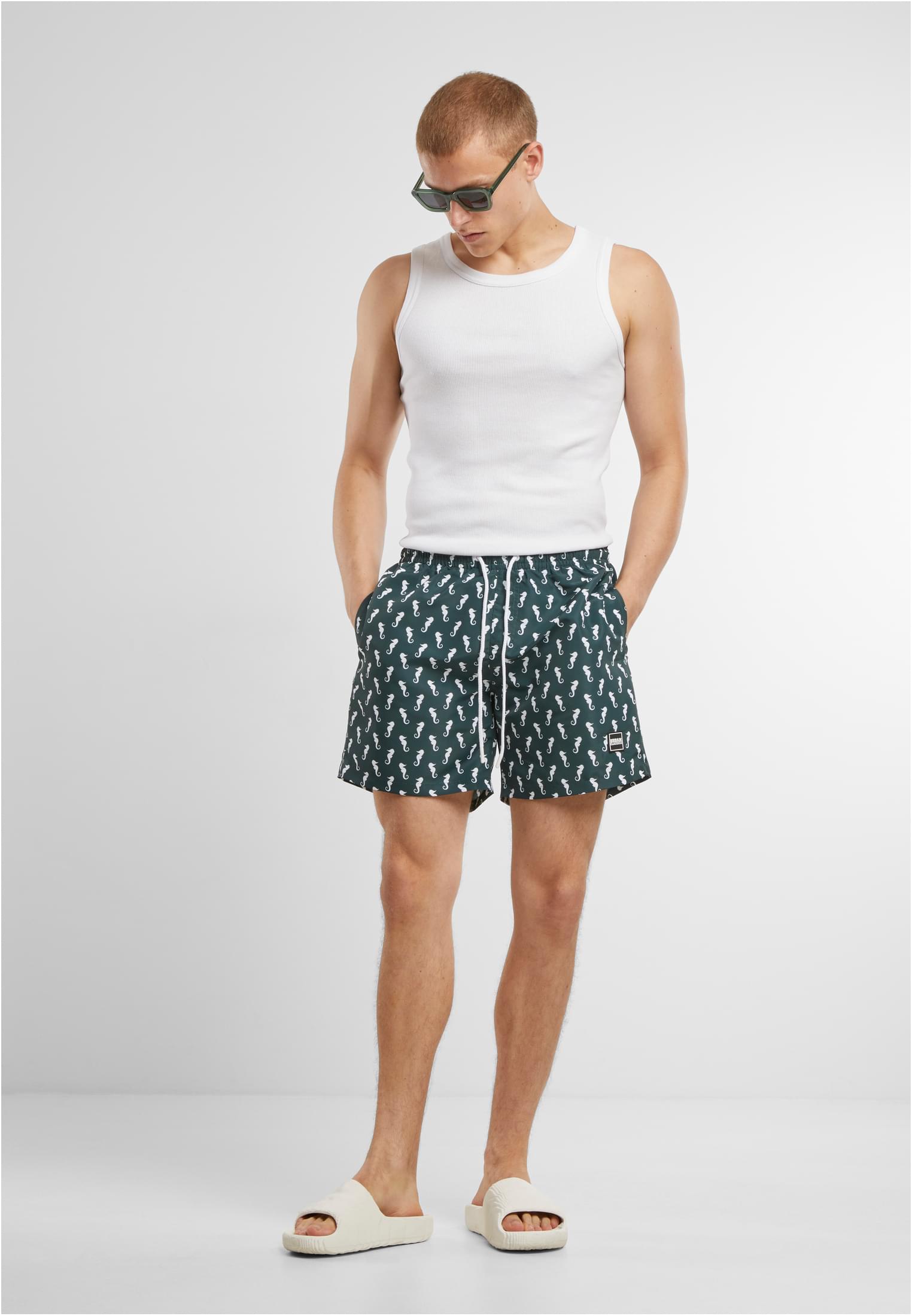 UC Men Pantaloncini Pattern�Swim darkgreenseahorse
