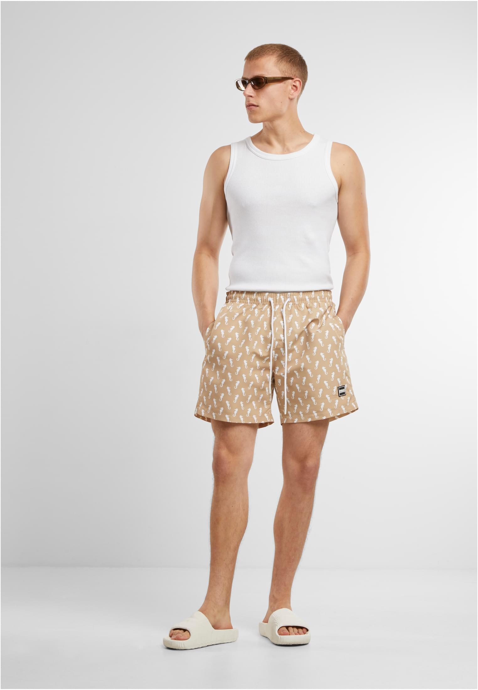 Urban Classics Pantaloncini Pattern�Swim beigeseahorse