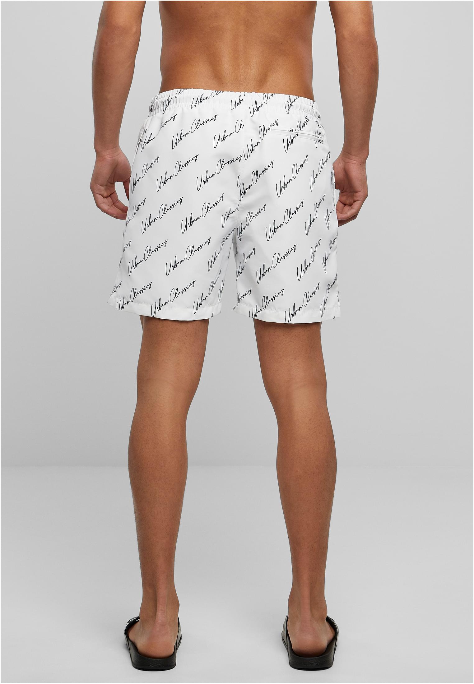 UC Men Pantaloncini Pattern�Swim whitescriptlogo
