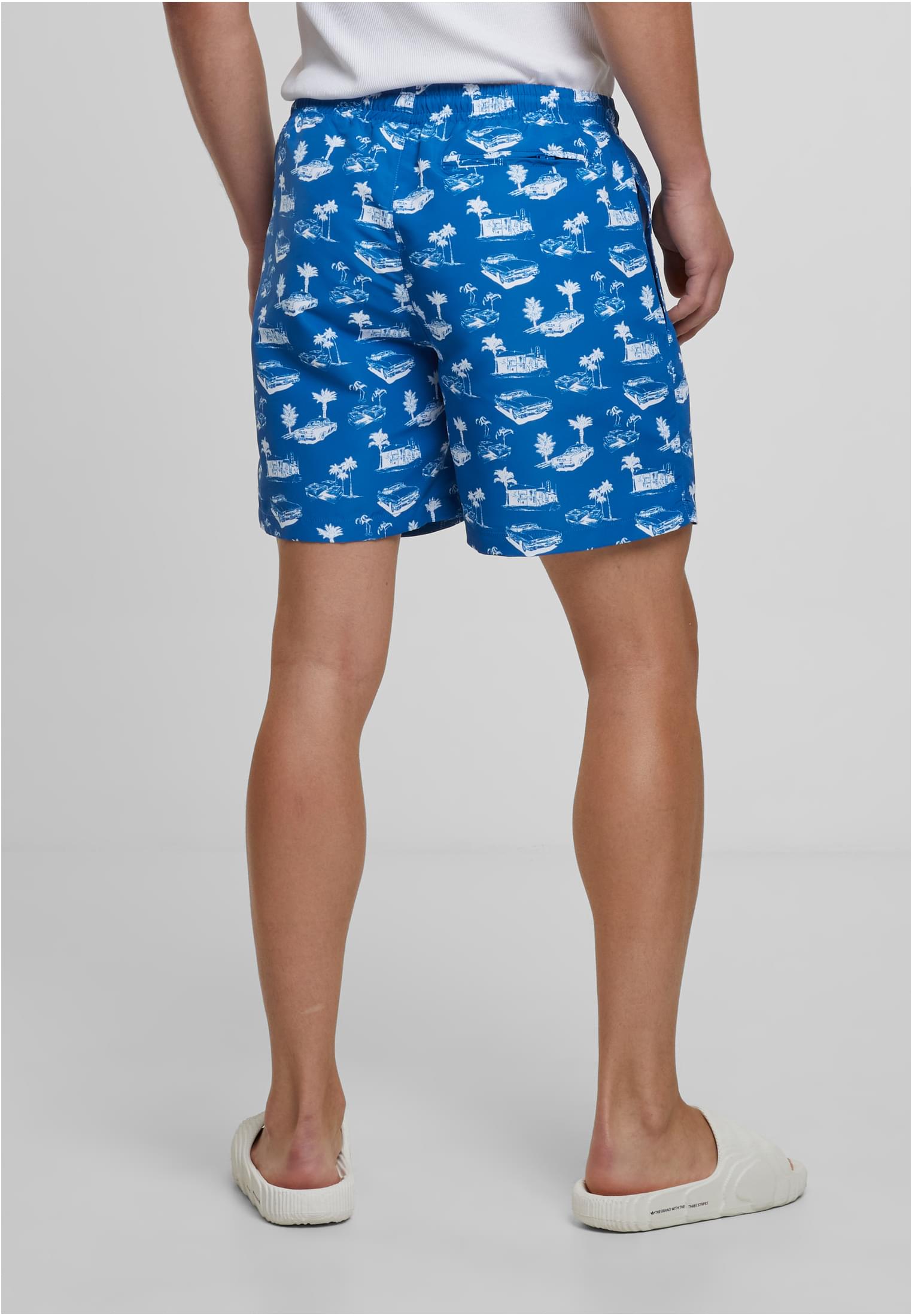 Urban Classics Pantaloncini Pattern�Swim brightblue/white