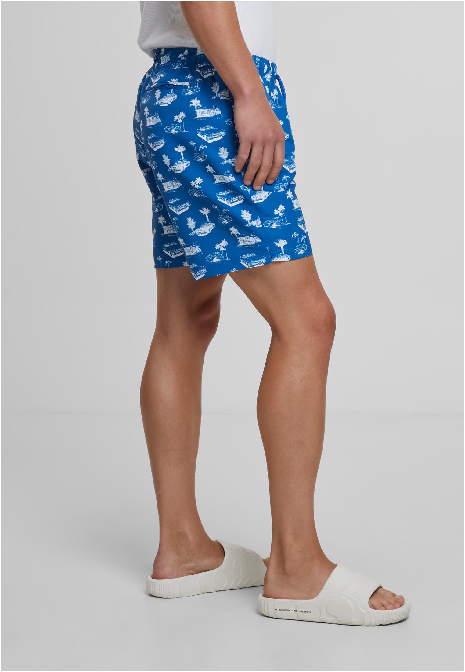 Urban Classics Pantaloncini Pattern�Swim brightblue/white