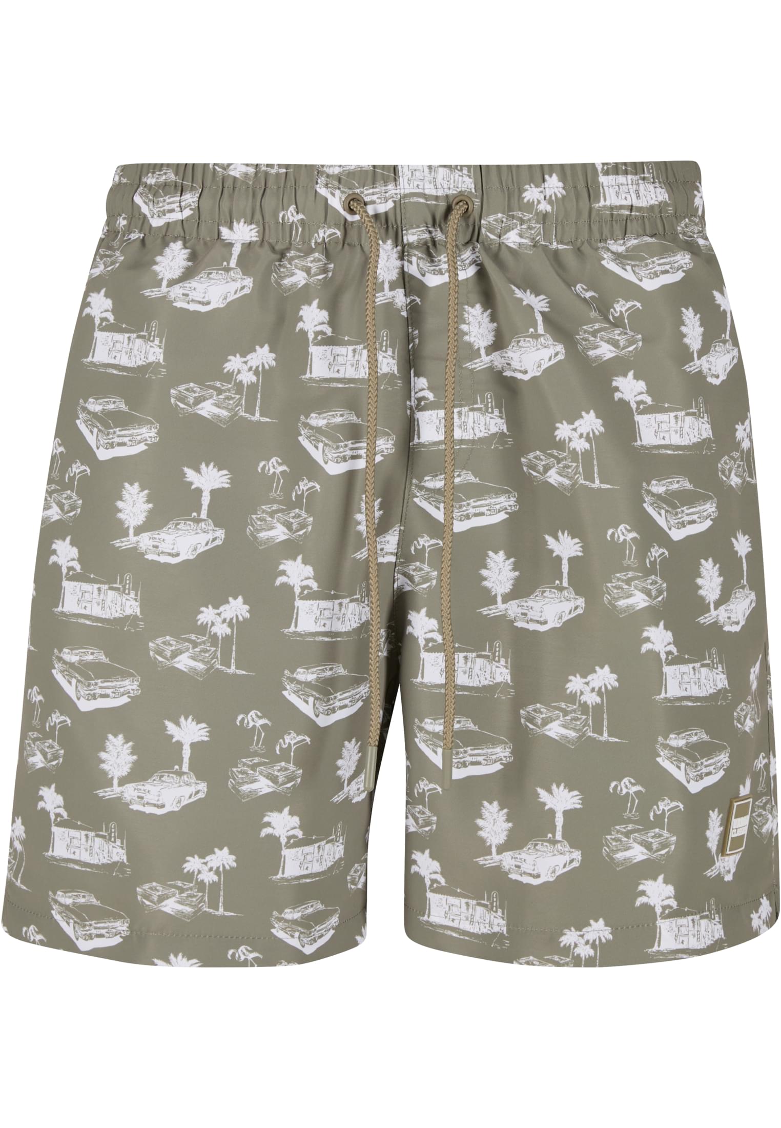 UC Men Pantaloncini Pattern�Swim paleolive/white