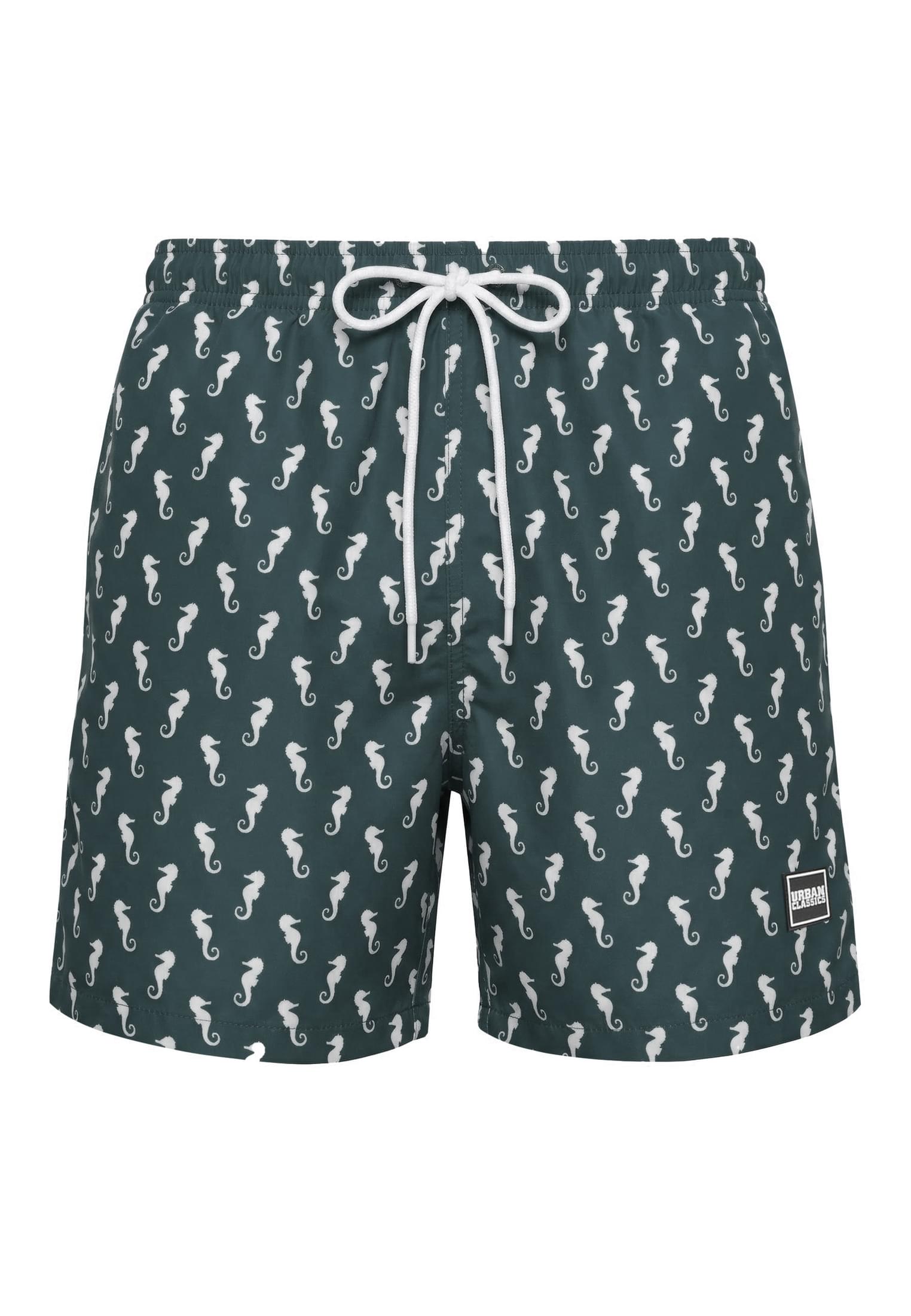 UC Men Pantaloncini Pattern�Swim darkgreenseahorse