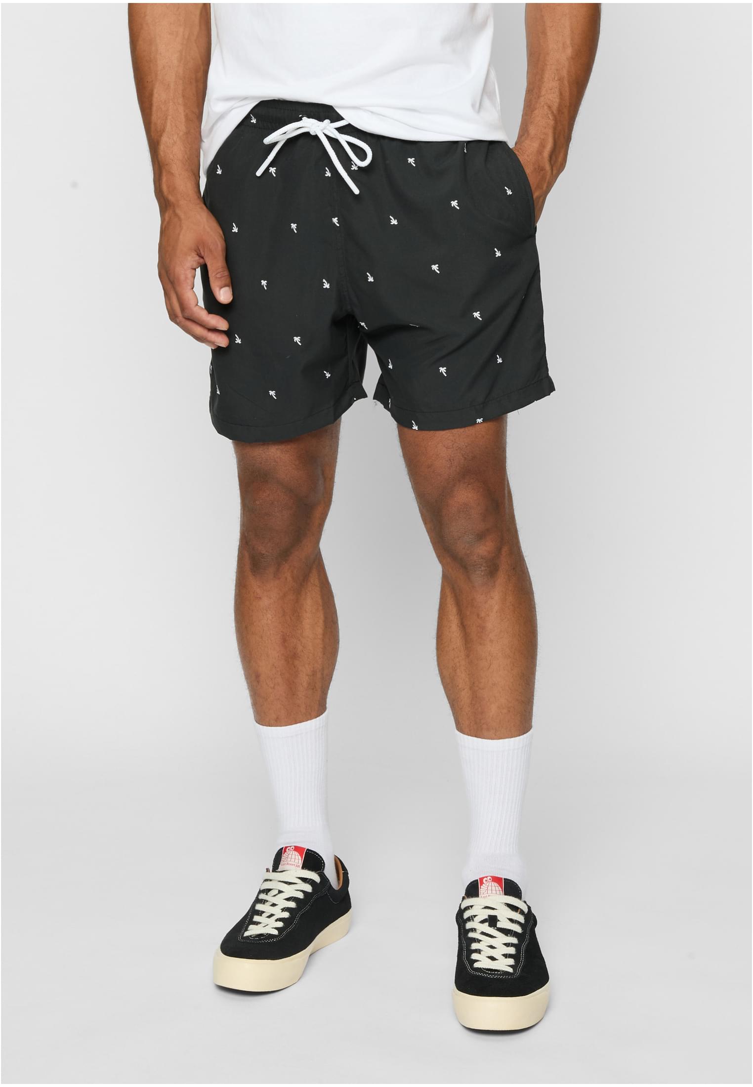 UC Men Pantaloncini Embroidery Swim black/palmtree