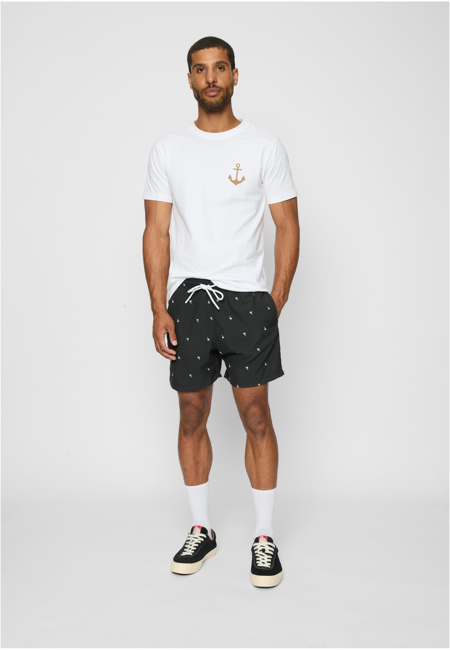 UC Men Pantaloncini Embroidery Swim black/palmtree