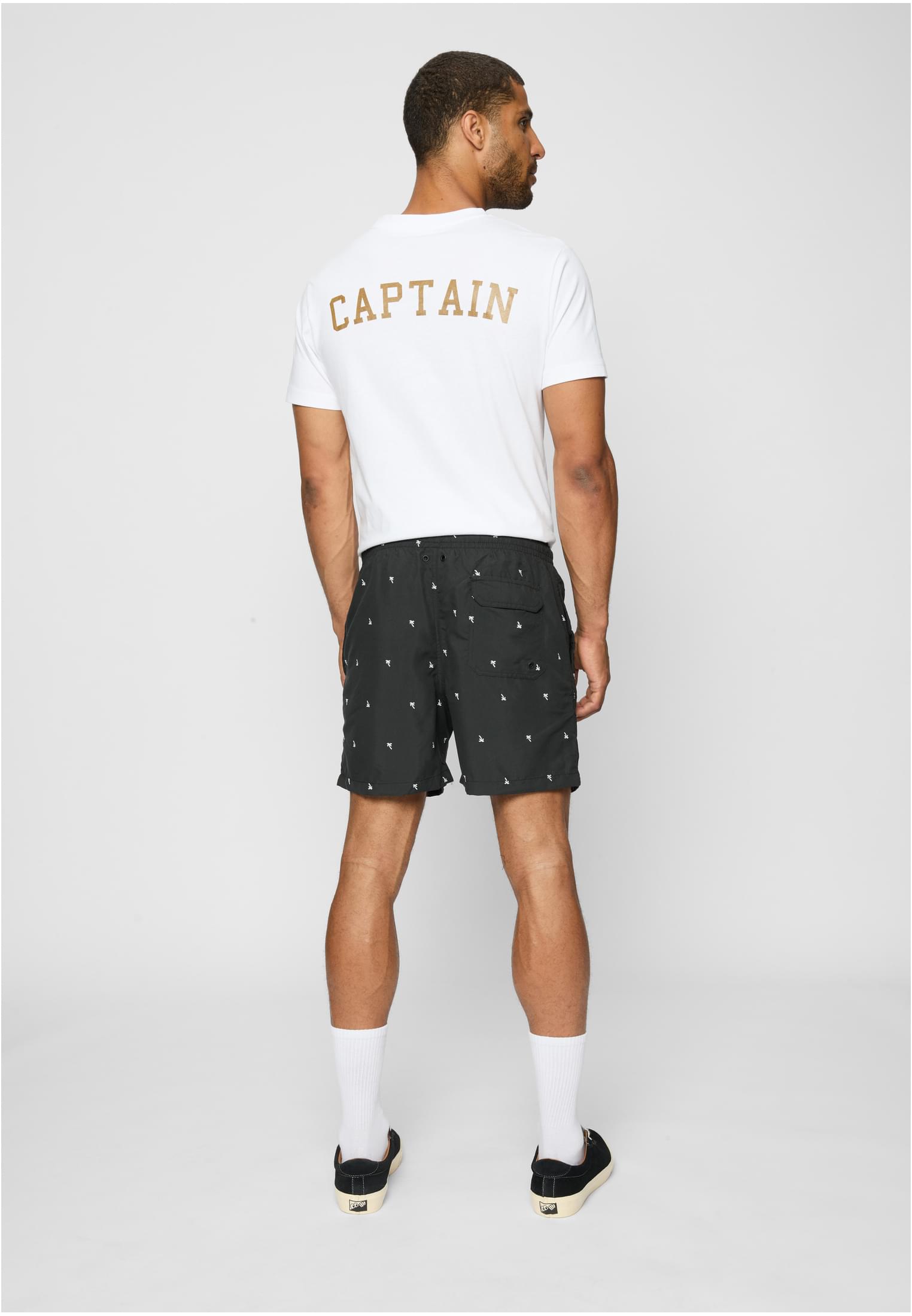 UC Men Pantaloncini Embroidery Swim black/palmtree