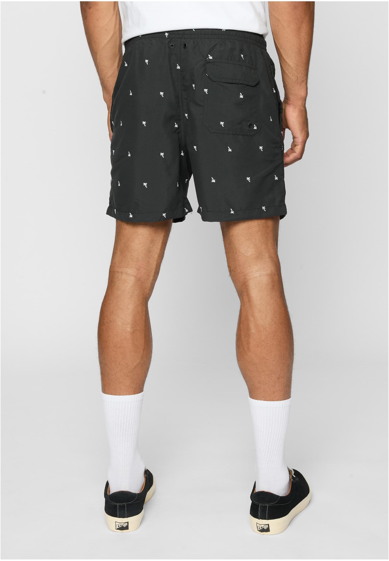 UC Men Pantaloncini Embroidery Swim black/palmtree