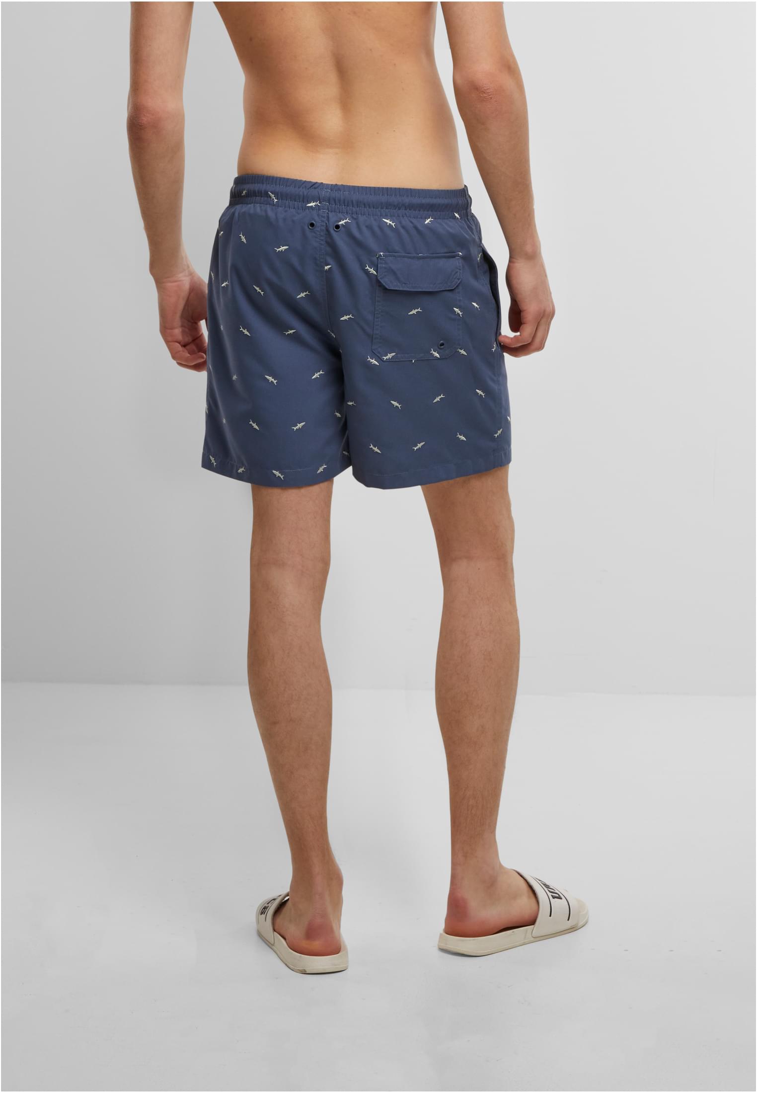 Urban Classics Pantaloncini Embroidery Swim vintageblue/frostmint