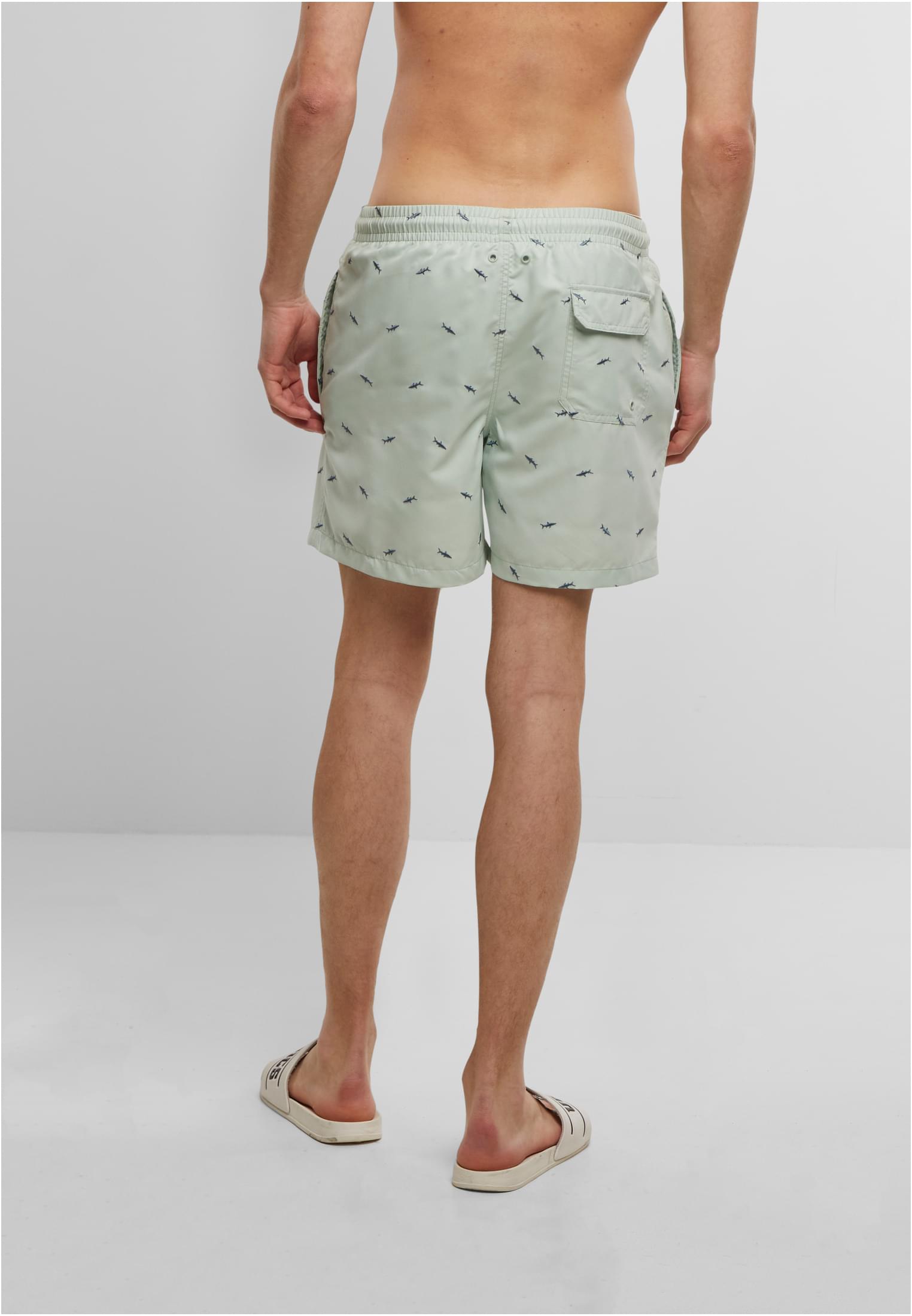 UC Men Pantaloncini Embroidery Swim frotmint/vintageblue