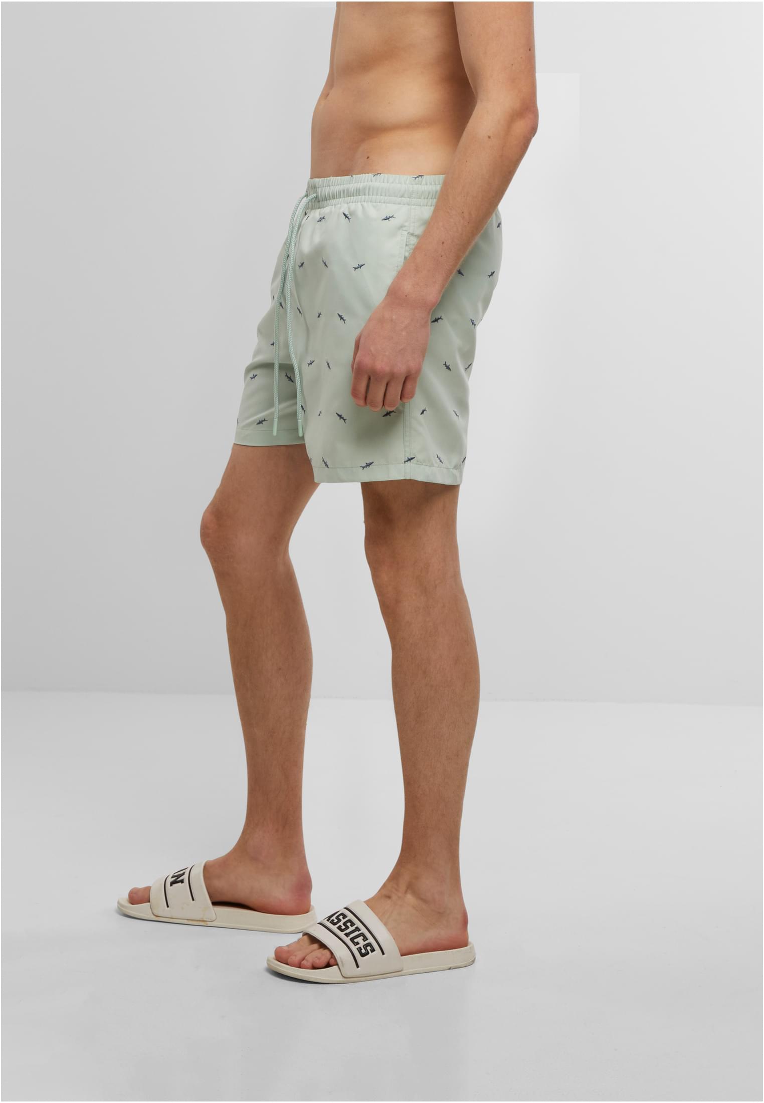 UC Men Pantaloncini Embroidery Swim frotmint/vintageblue