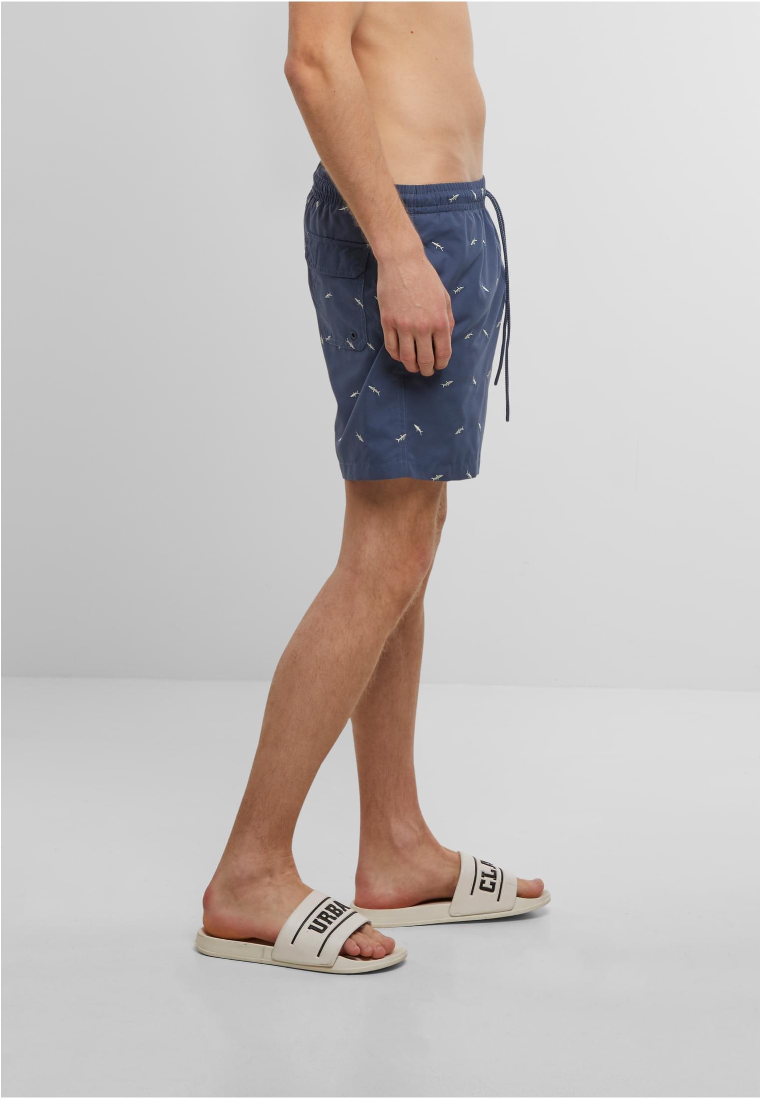 Urban Classics Pantaloncini Embroidery Swim vintageblue/frostmint
