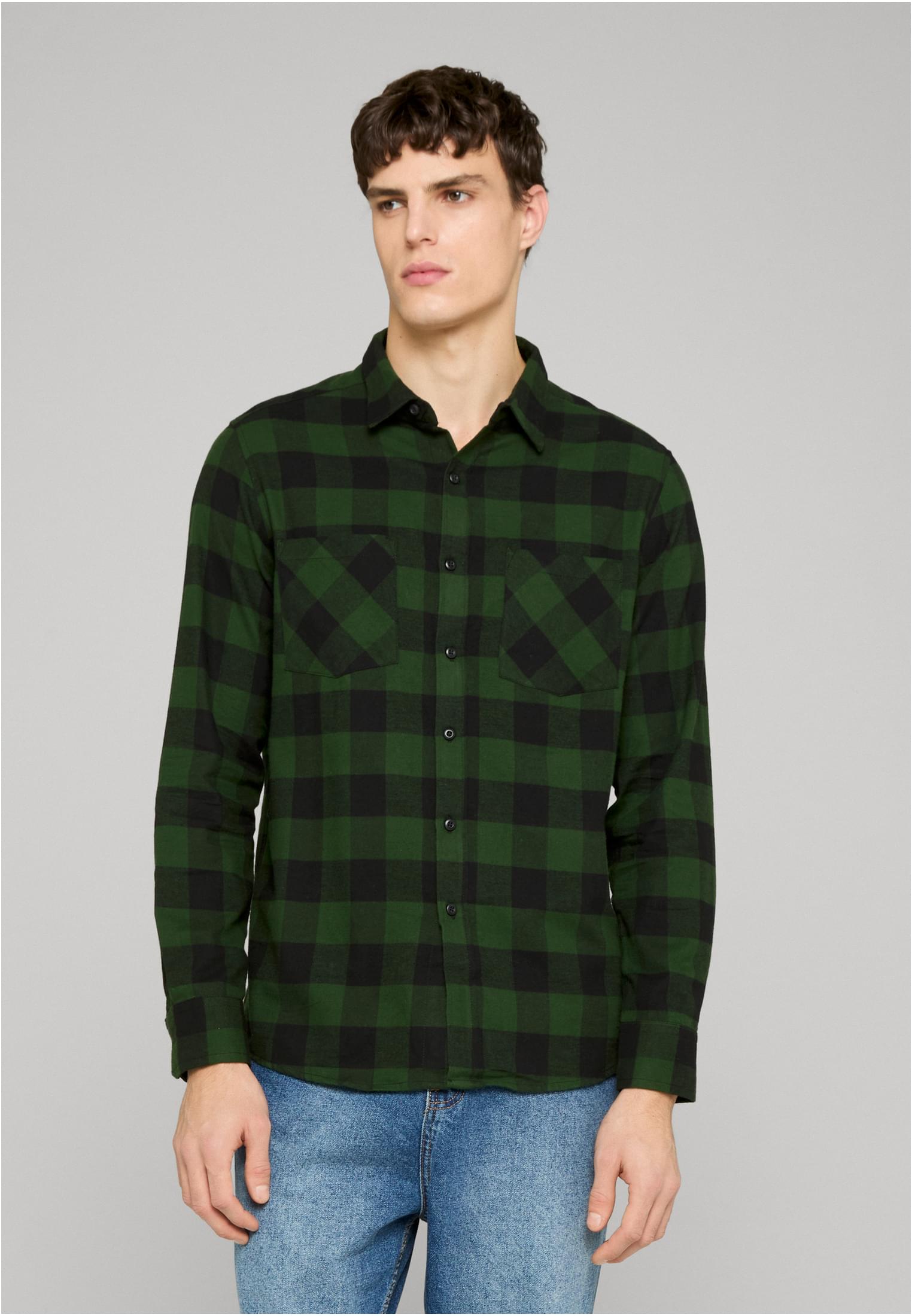 UC Men Camicia Checked Flanell blk/forest