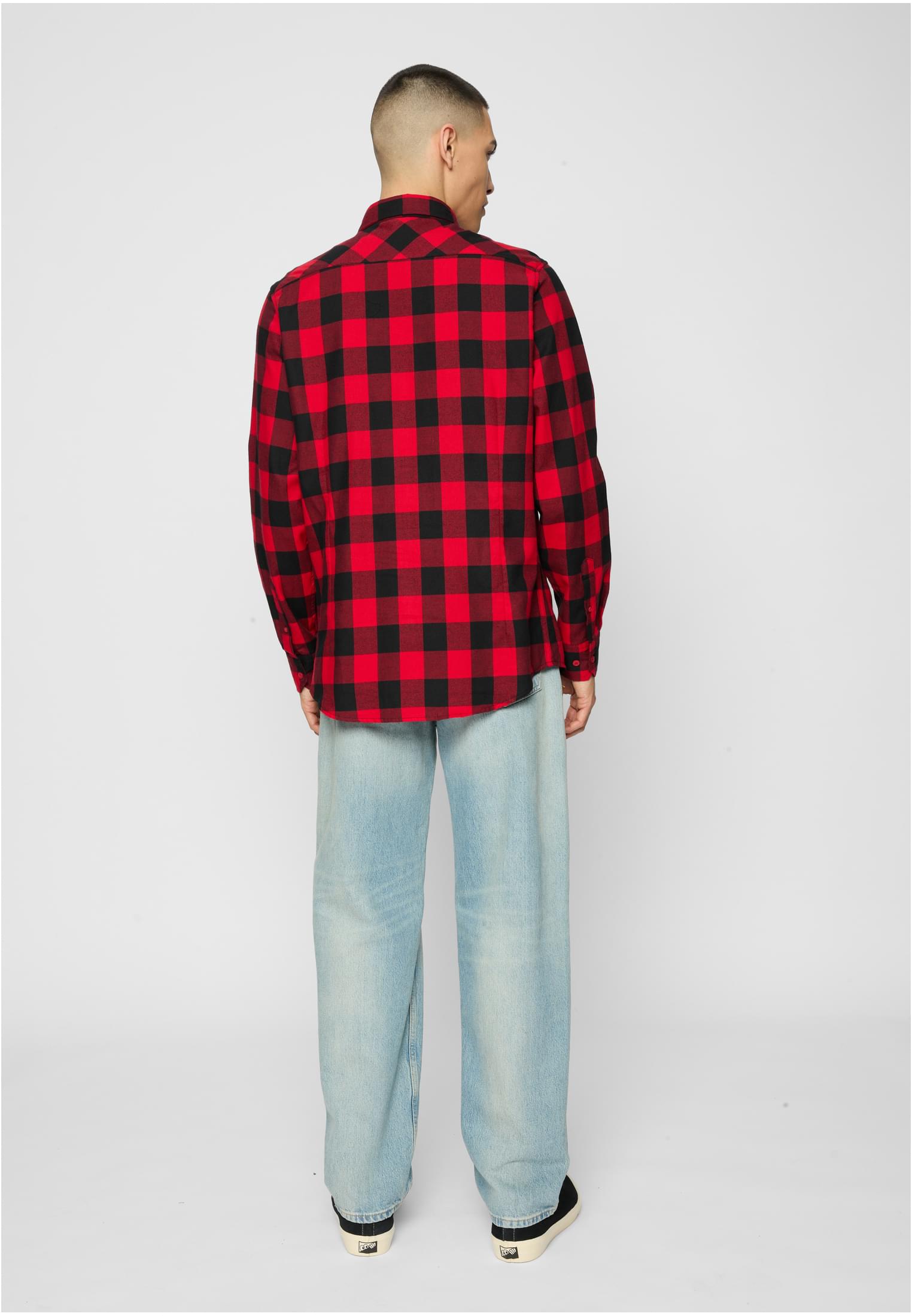 UC Men Camicia Checked Flanell blk/red
