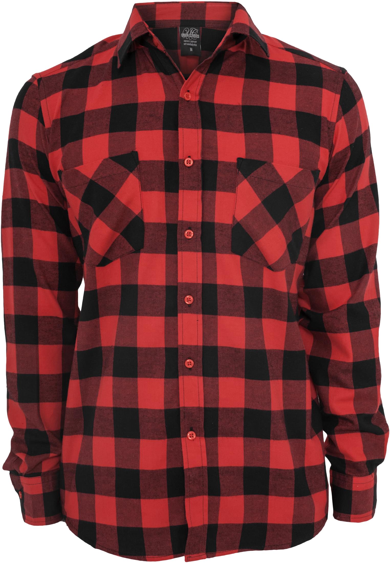 UC Men Camicia Checked Flanell blk/red