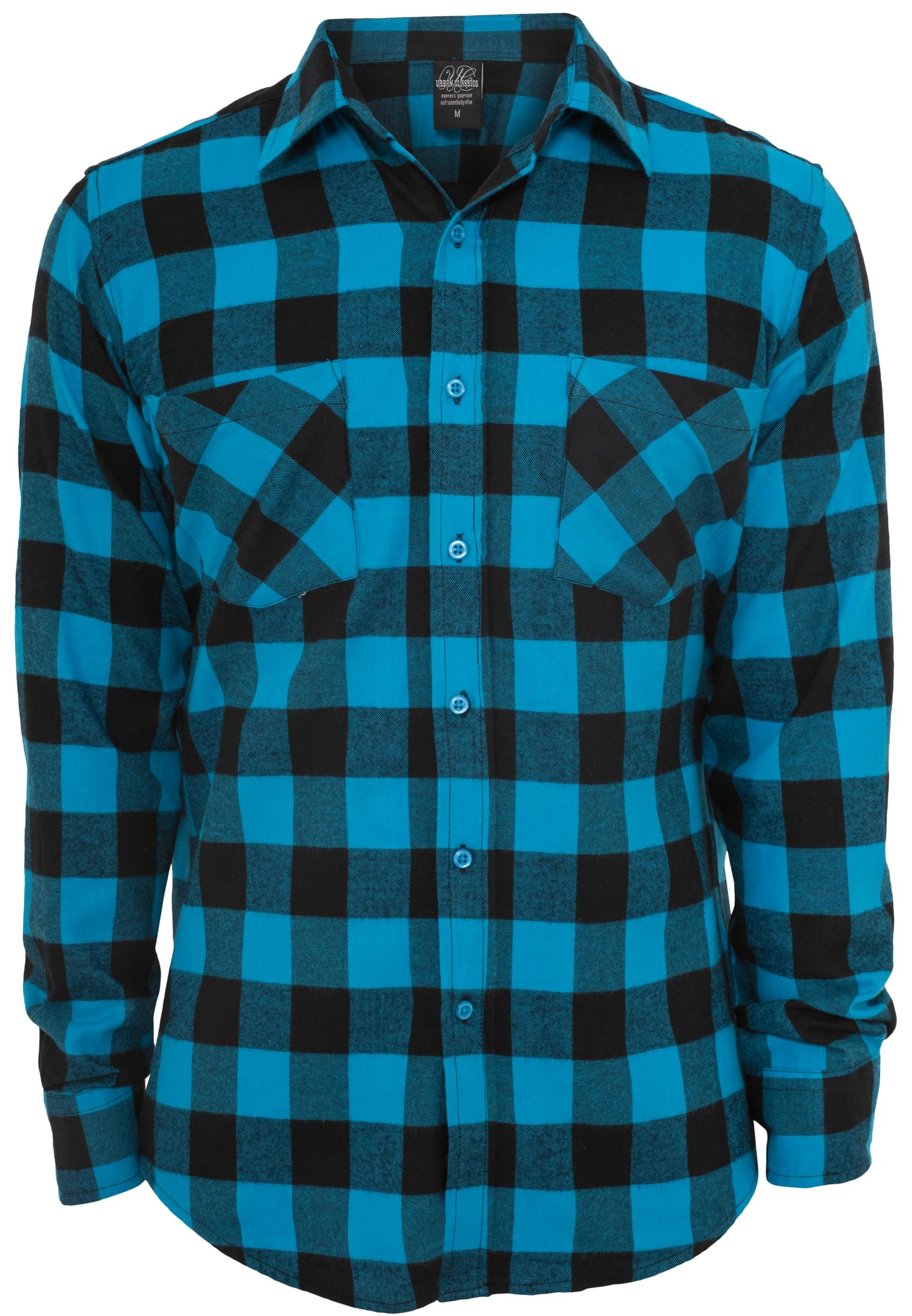 Urban Classics Camicia Checked Flanell blk/tur