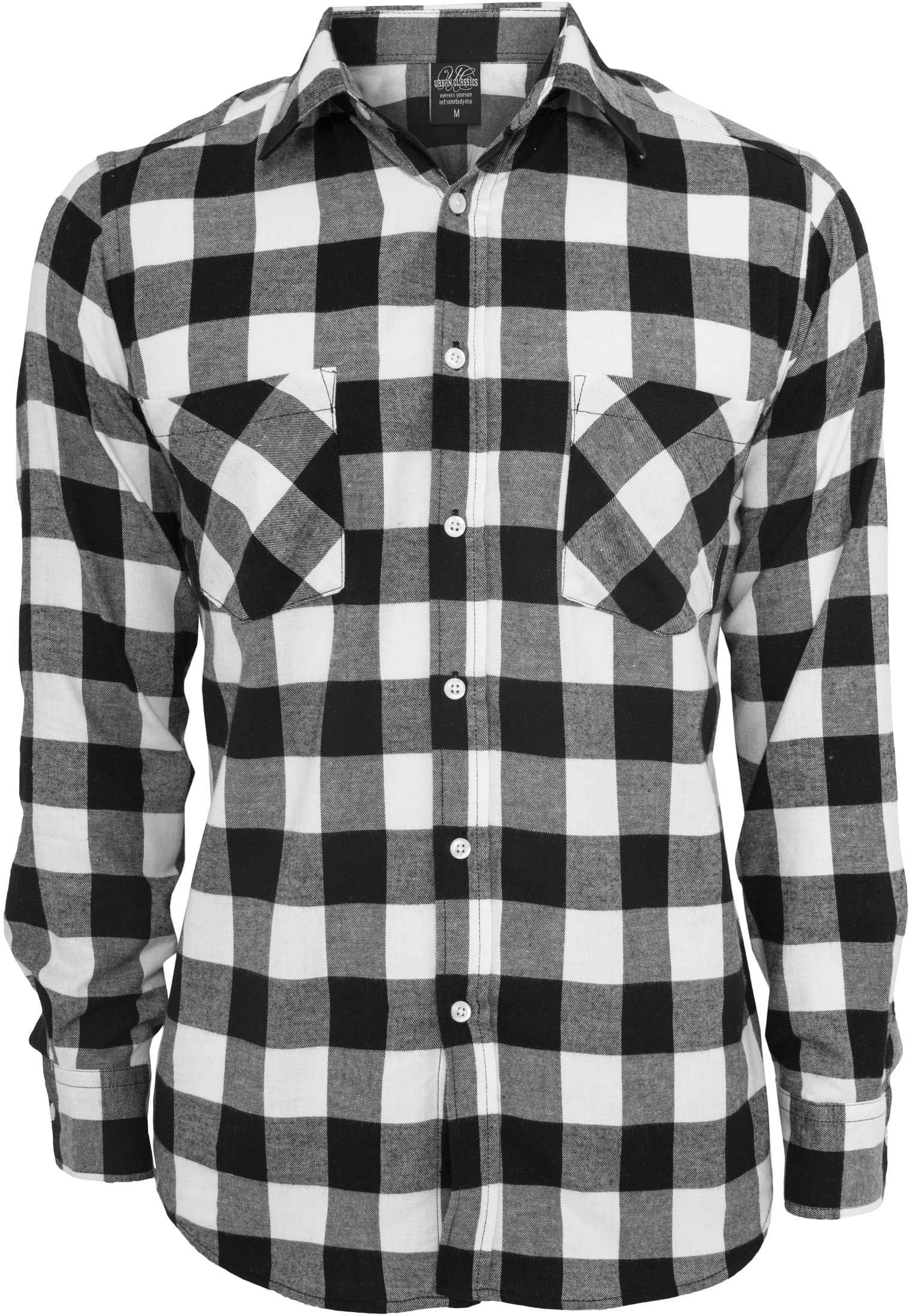 Urban Classics Camicia Checked Flanell blk/wht