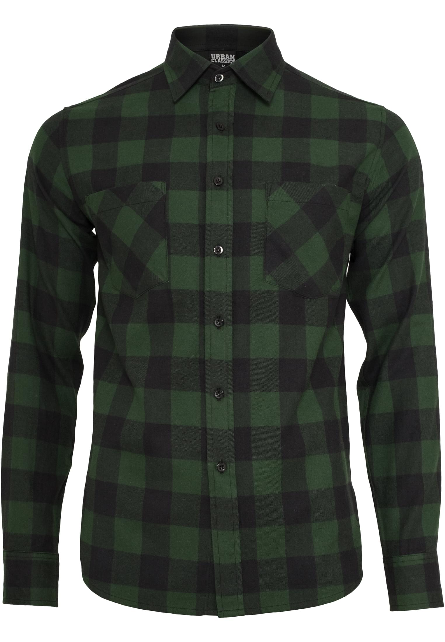 UC Men Camicia Checked Flanell blk/forest