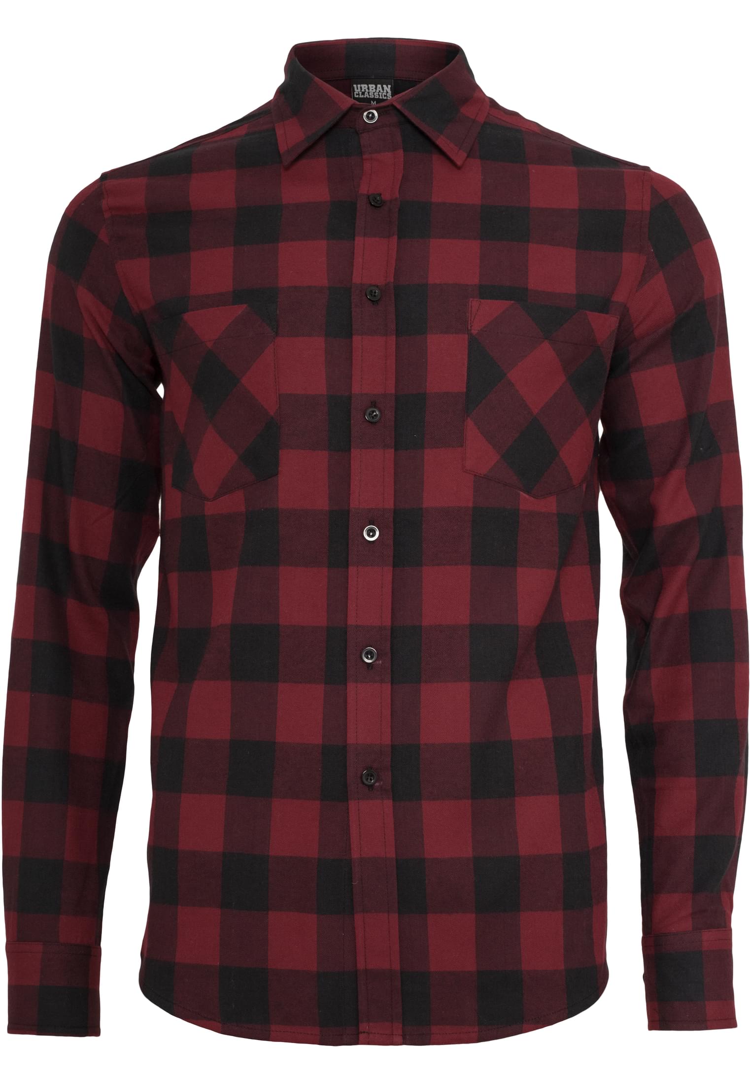 Urban Classics Camicia Checked Flanell blk/burgundy