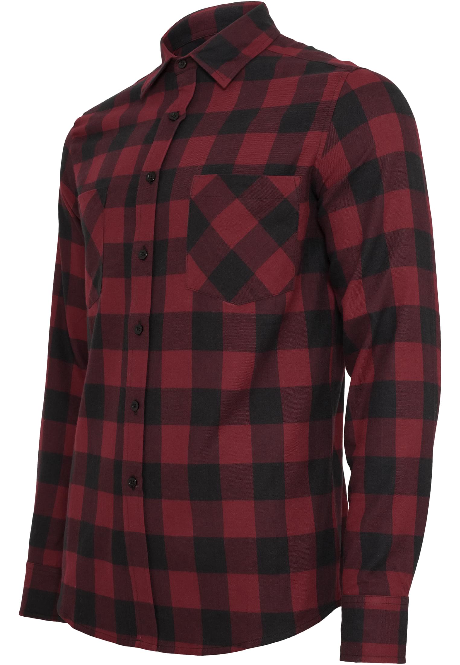 Urban Classics Camicia Checked Flanell blk/burgundy