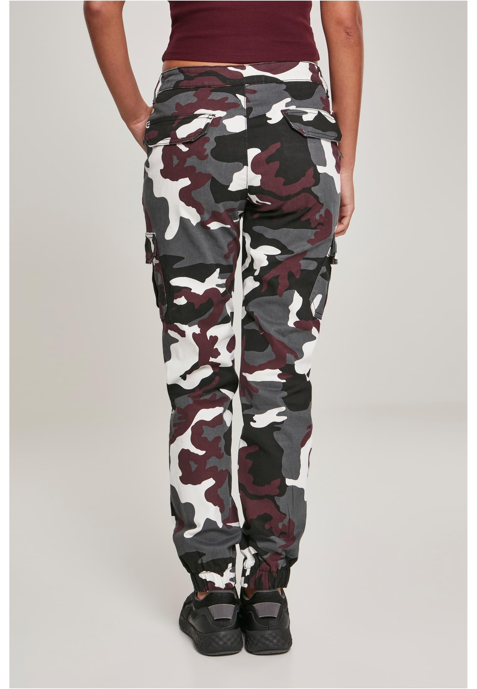 UC Ladies Pantaloni High Waist Camo Cargo wine camo