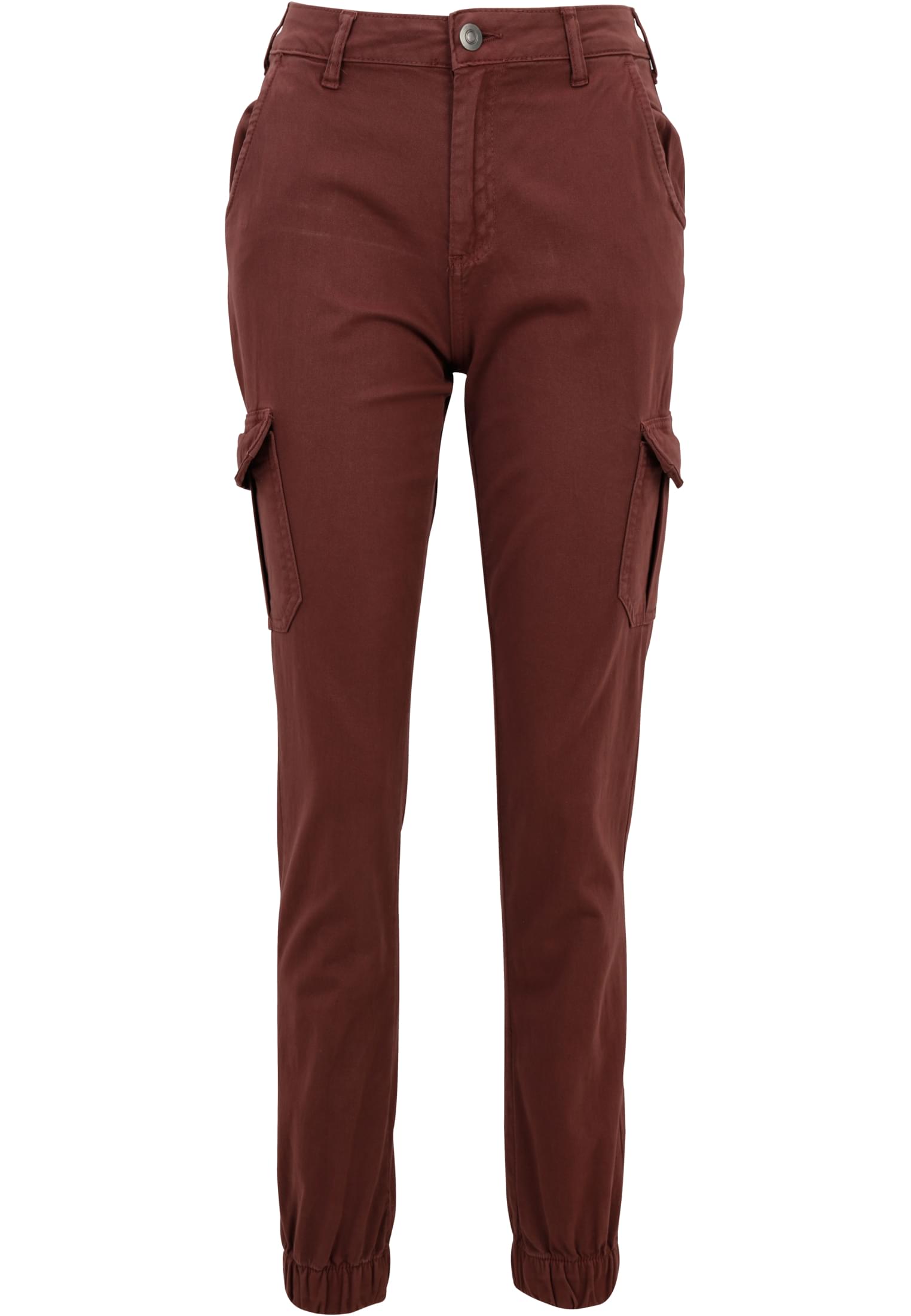 Urban Classics Pantaloni High Waist Cargo cherry