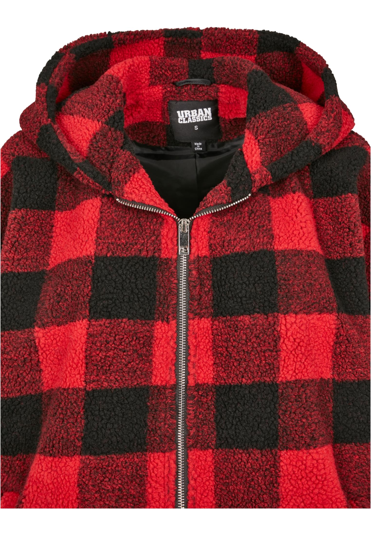 Ladies Hooded Check Jacket-TB3056 Sherpa Oversized