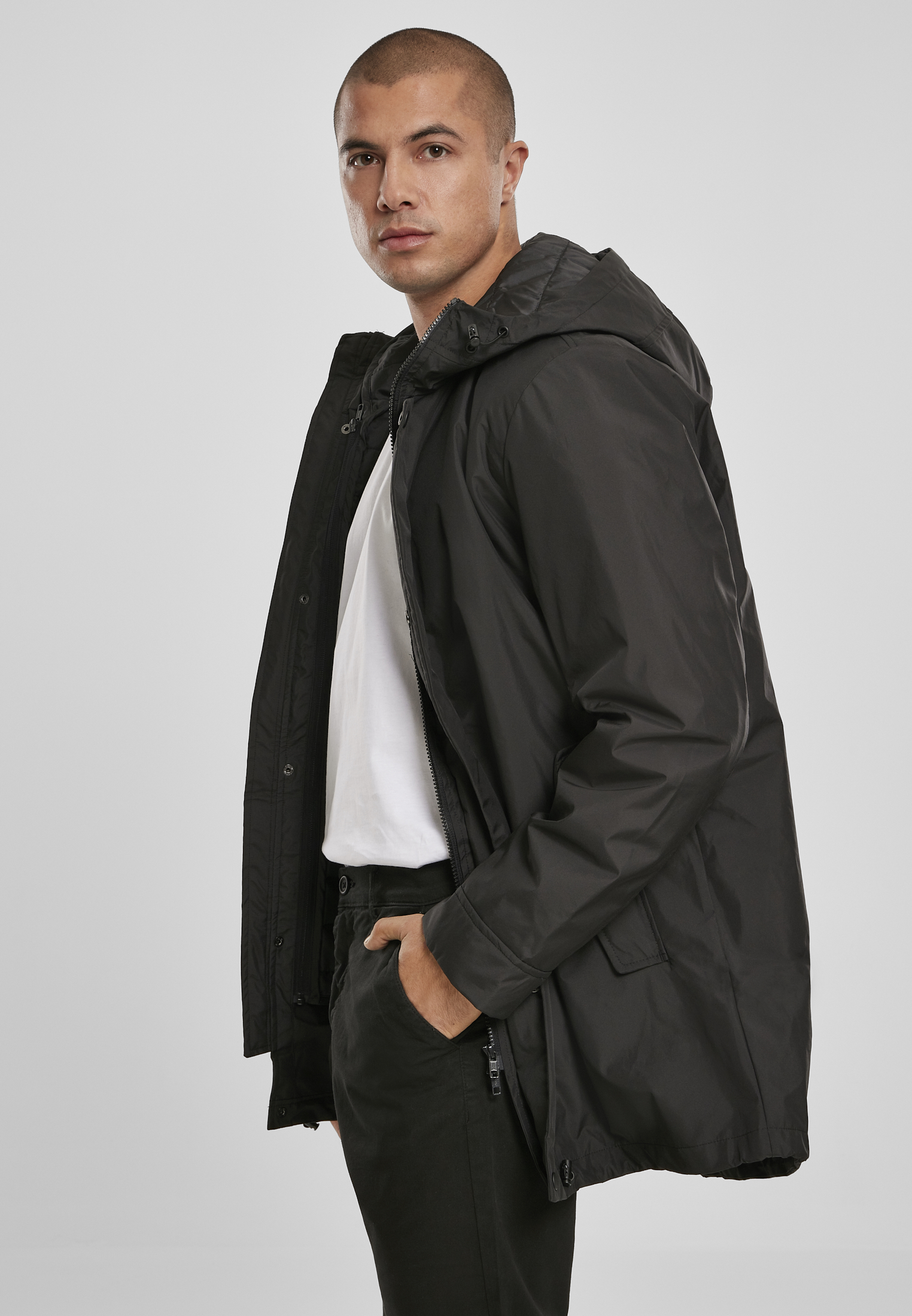 hooded long jacket